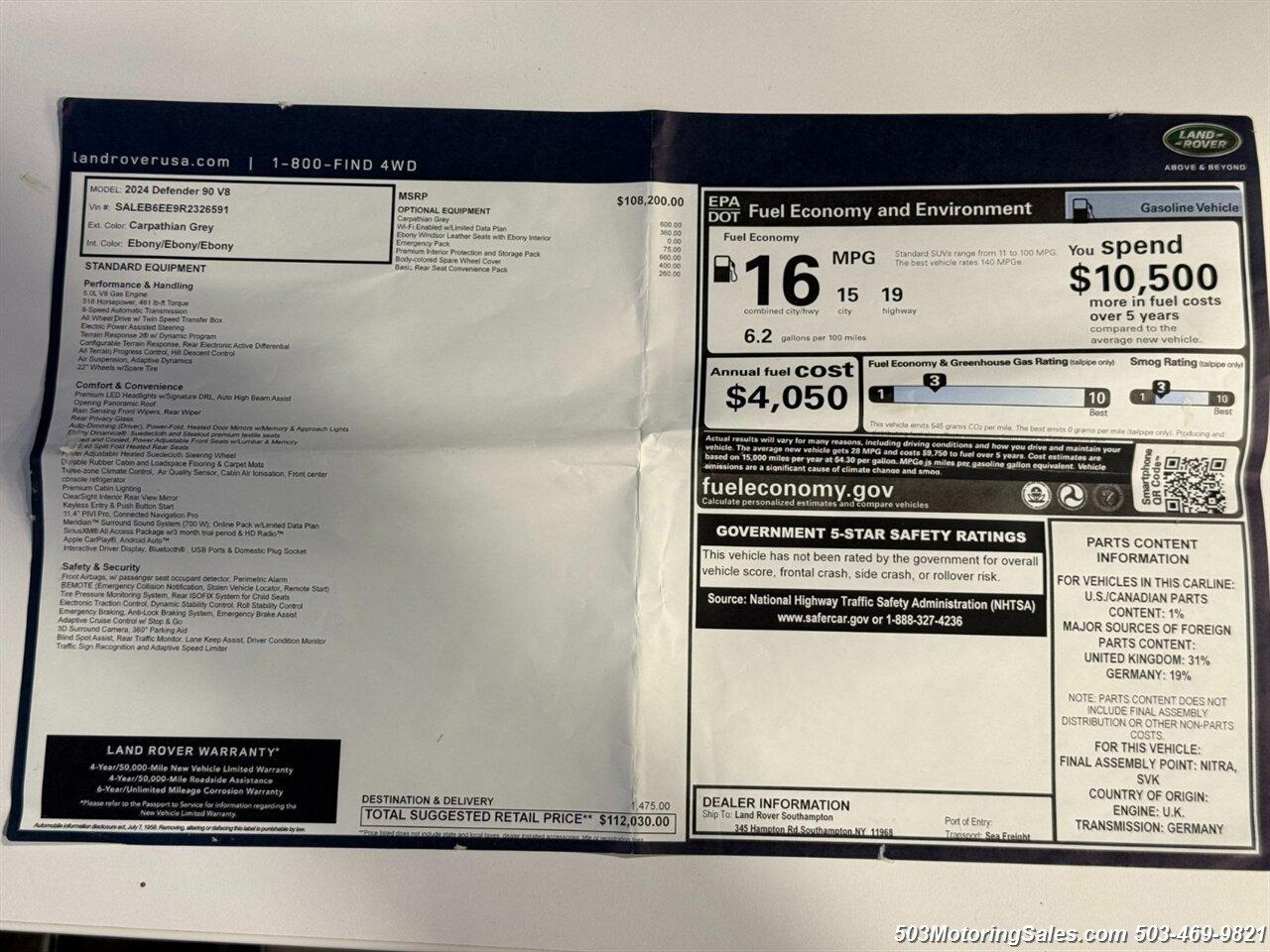 2024 Land Rover Defender 90 Urban Widetrack