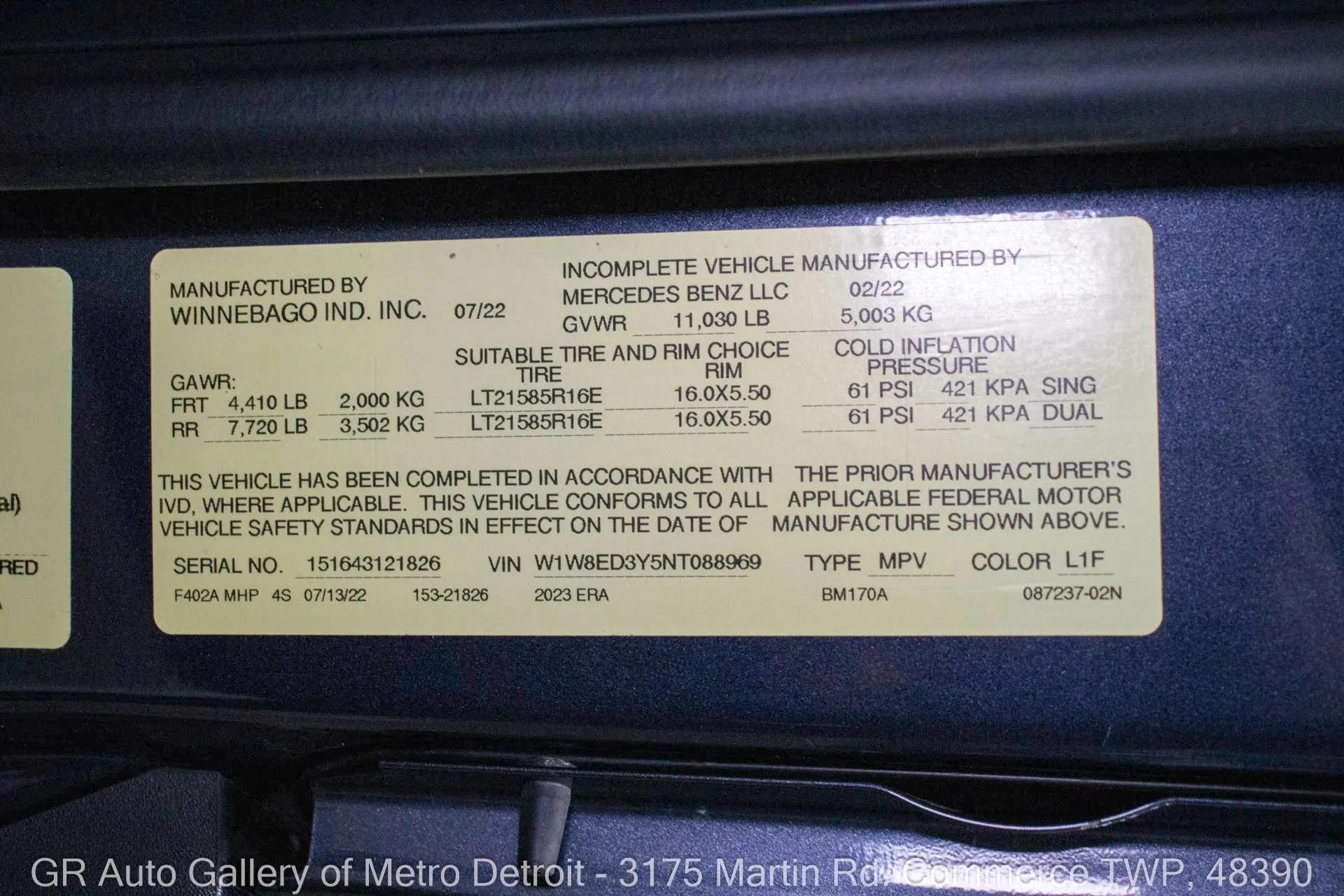 2022 Mercedes-Benz Sprinter 3500XD Camper