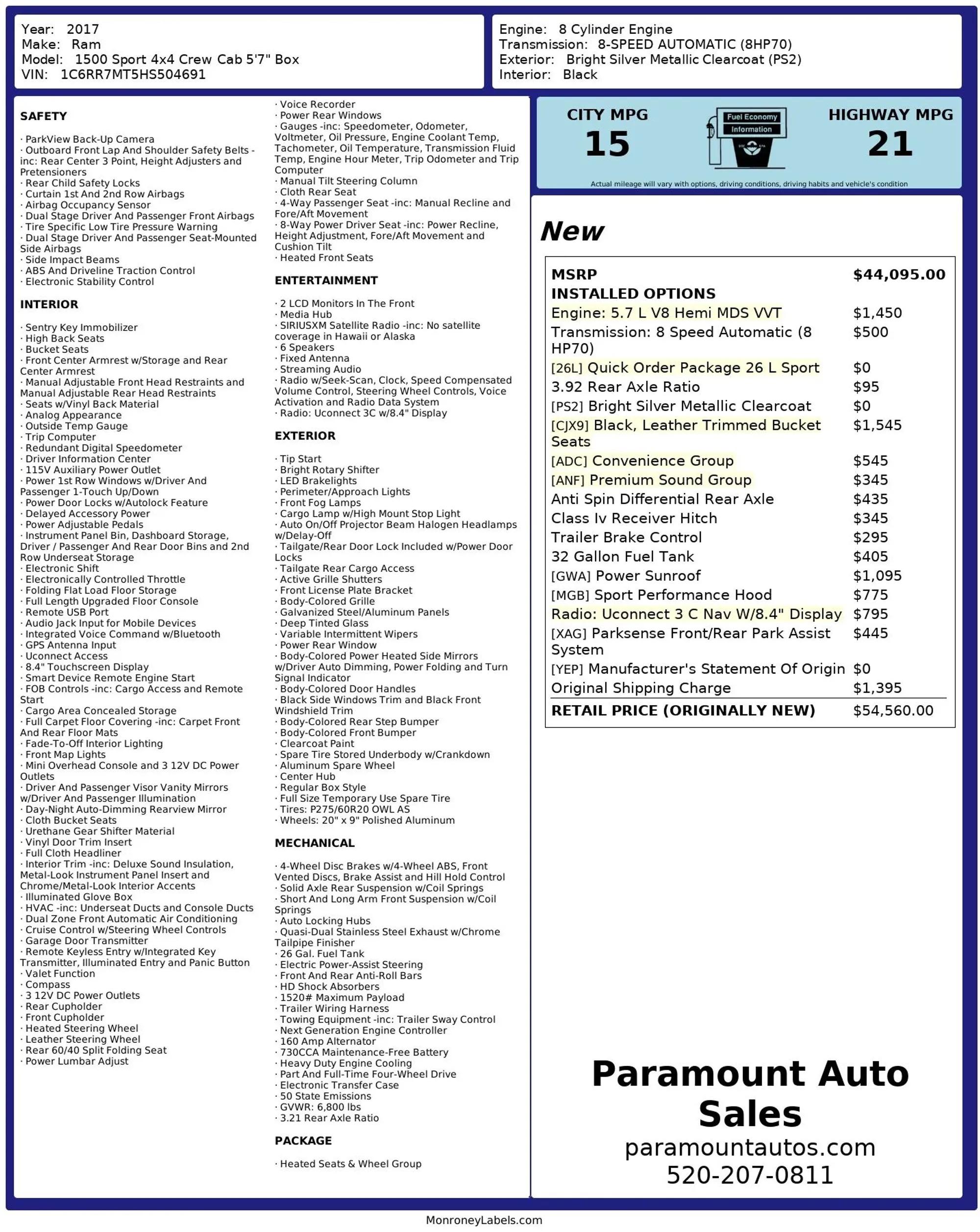 2017 RAM 1500 Crew Cab