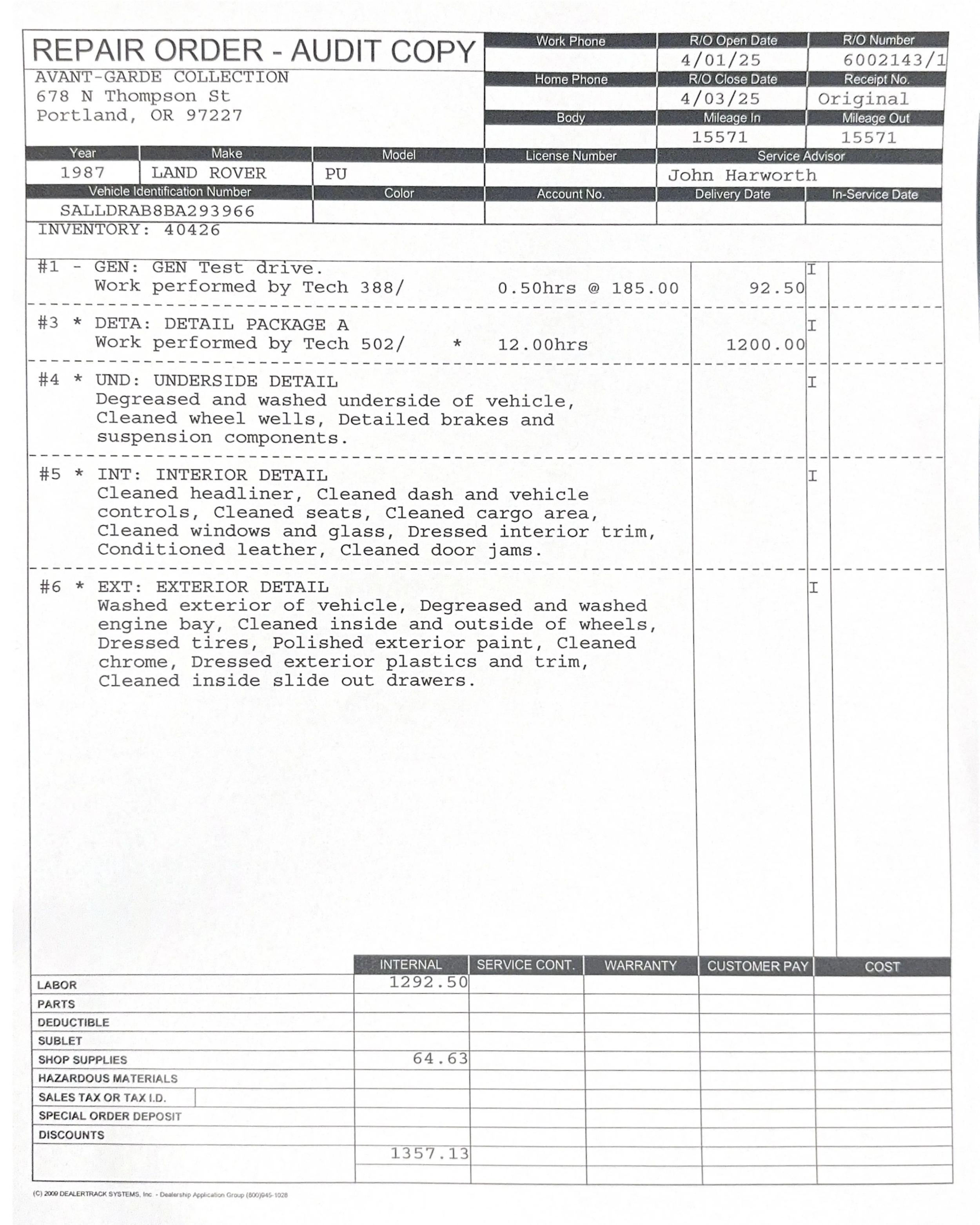 1987 Land Rover Defender