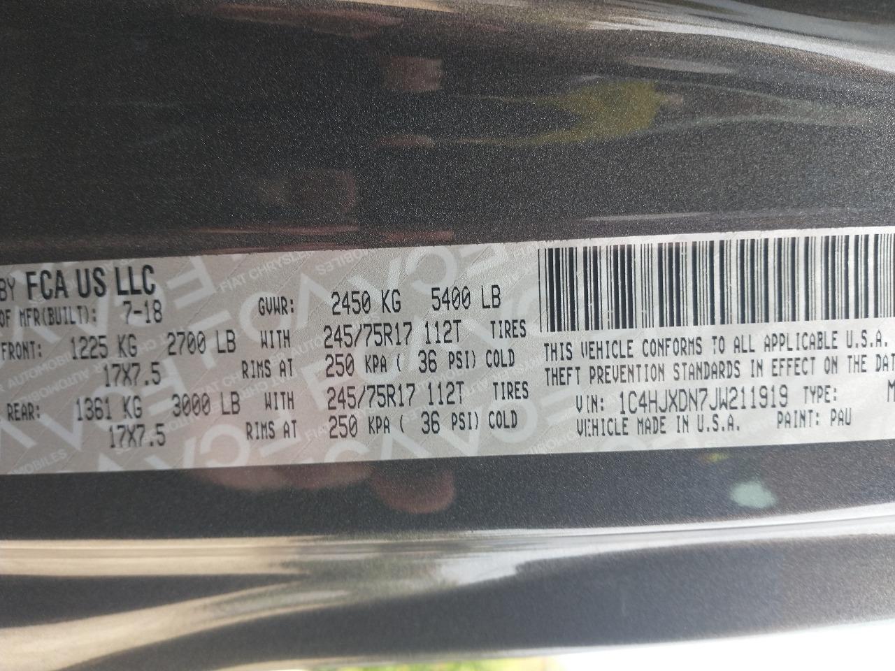 2018 Jeep Wrangler Unlimited Sport  S