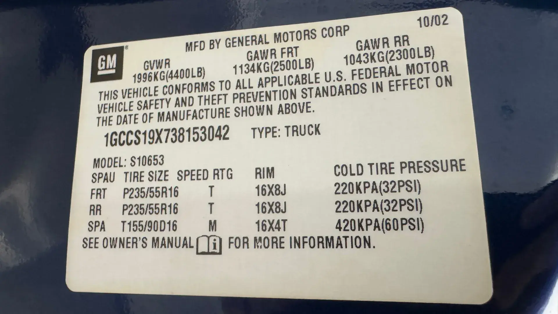 2003 Chevrolet S10 Extended Cab Xtreme Pickup