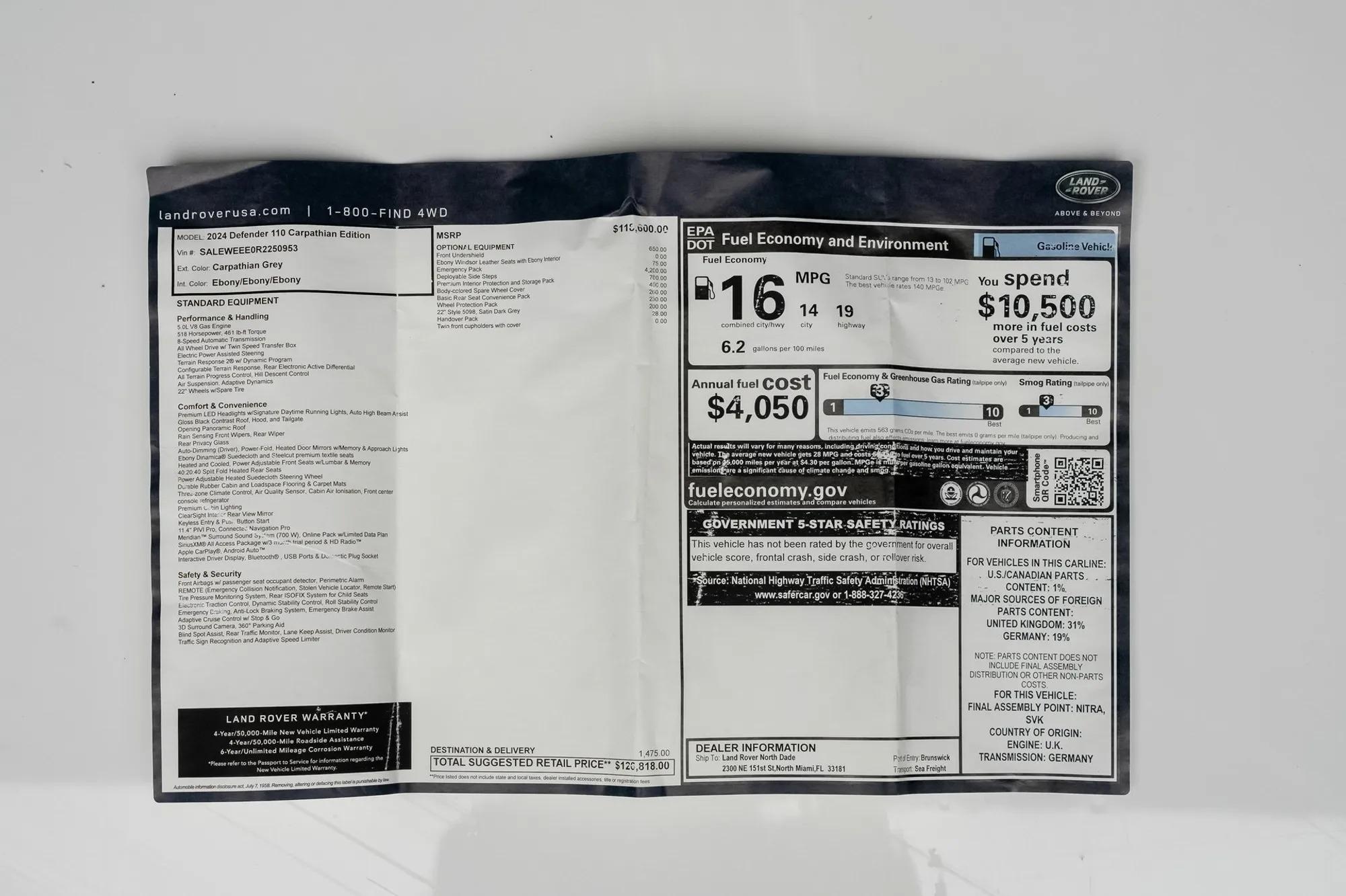 2024 Land Rover Defender 110 Carpathian Edition