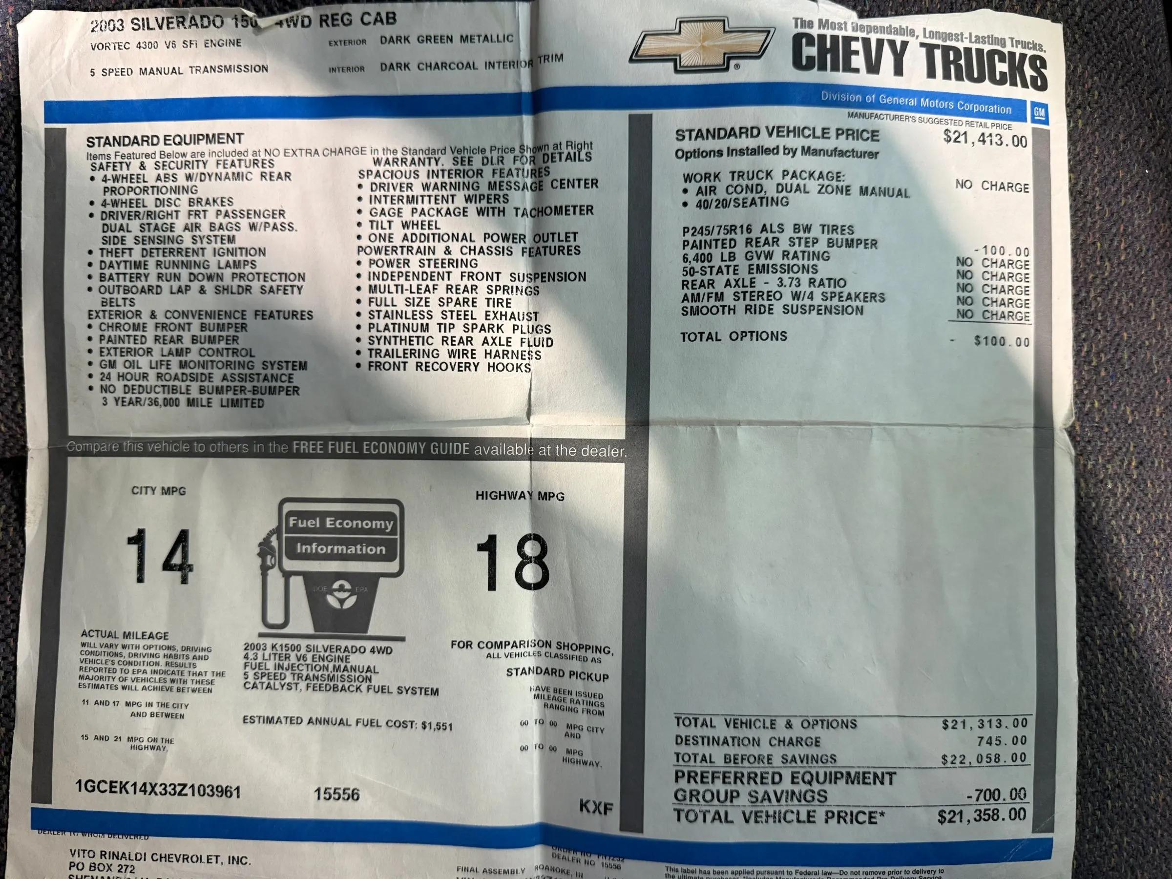 2003 Chevrolet Silverado 1500 - 4