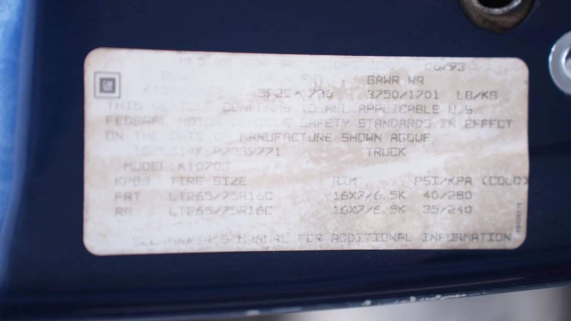 1993 Chevrolet Silverado 1500 4×4