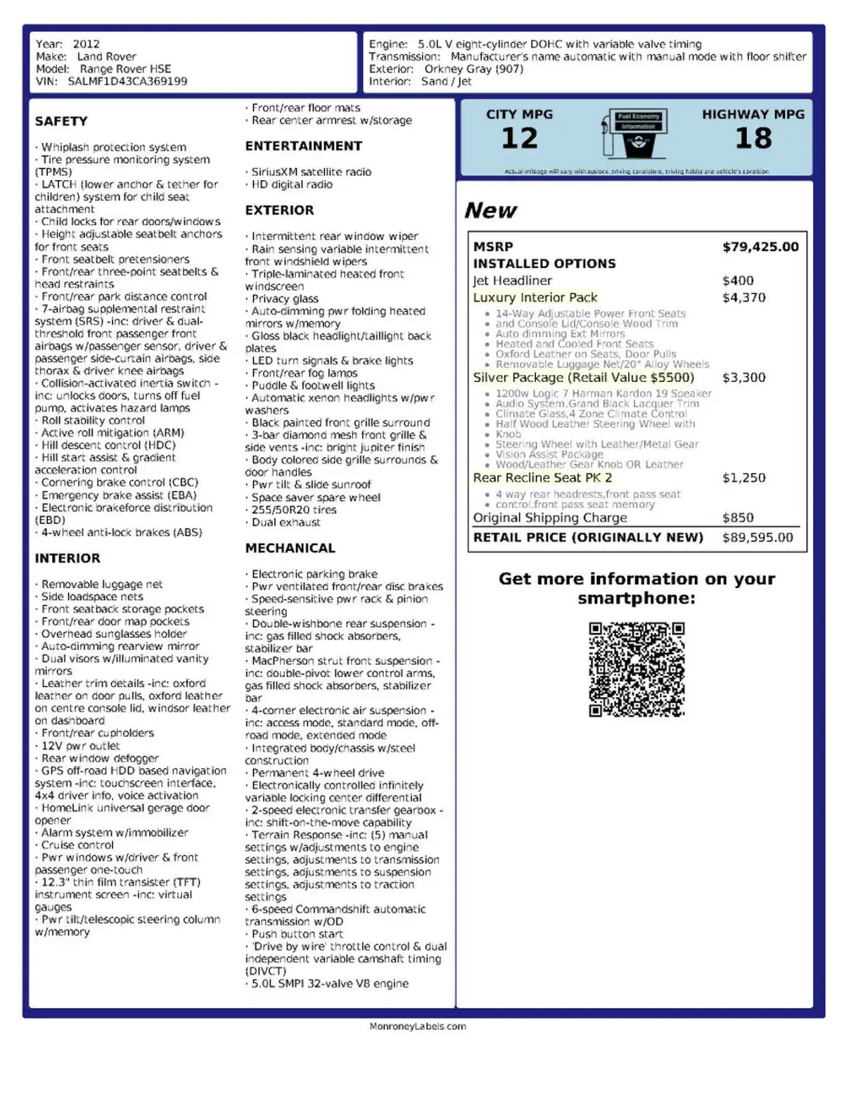 2012 Land Rover Range Rover HSE Lux