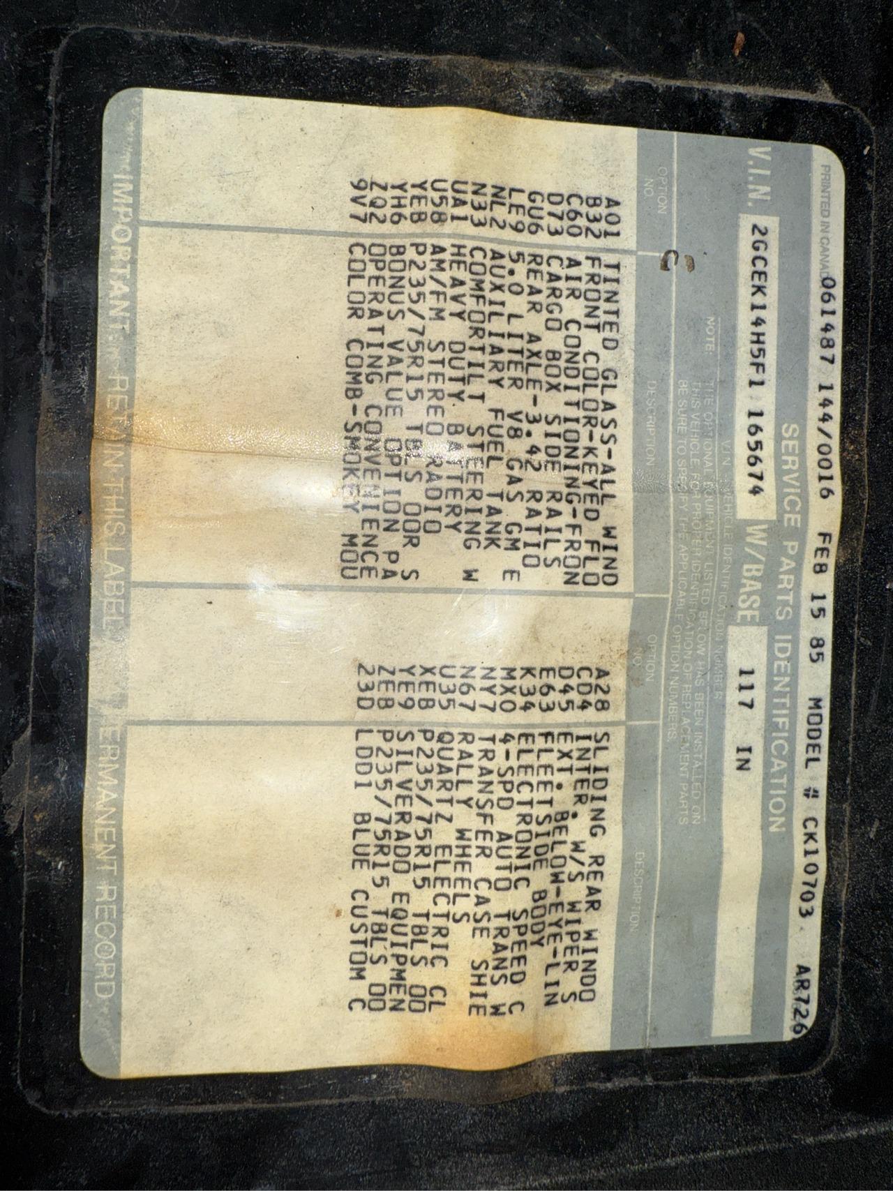 1985 Chevrolet K14 Outdoorsman