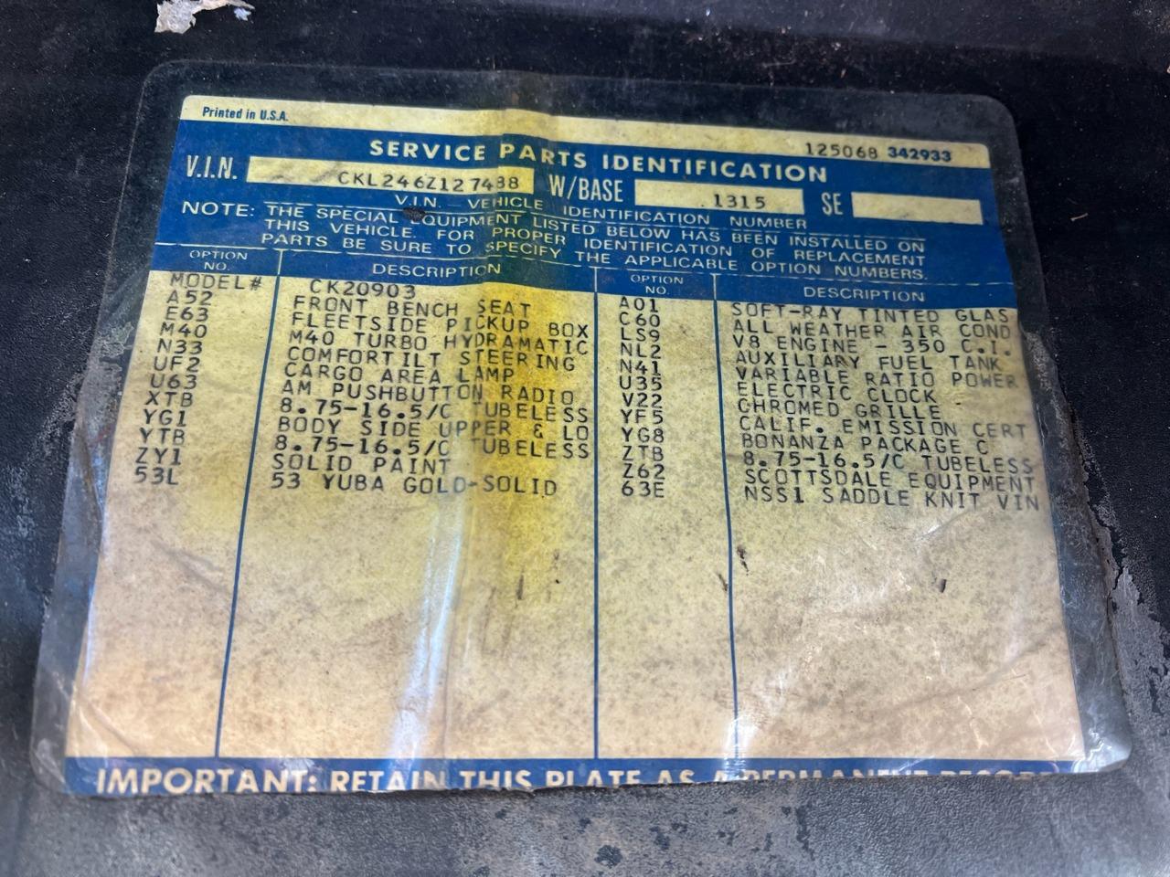 1976 Chevrolet K20 Bonanza