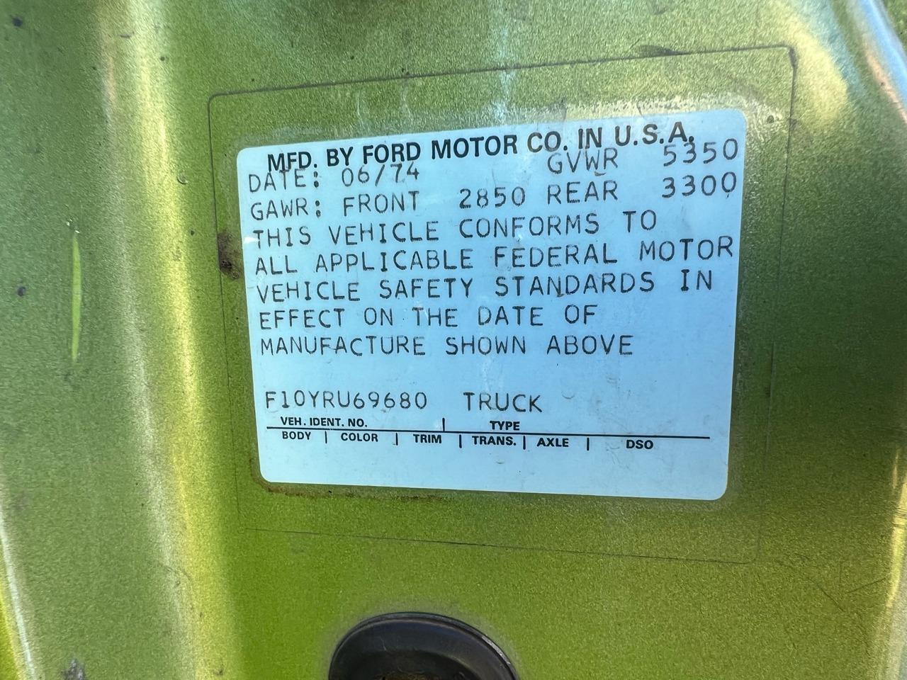 1974 Ford F100 Ranger XLT