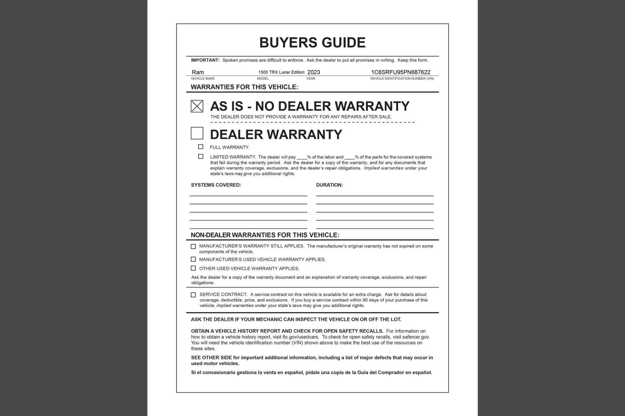 2023 Ram 1500 TRX Lunar Edition