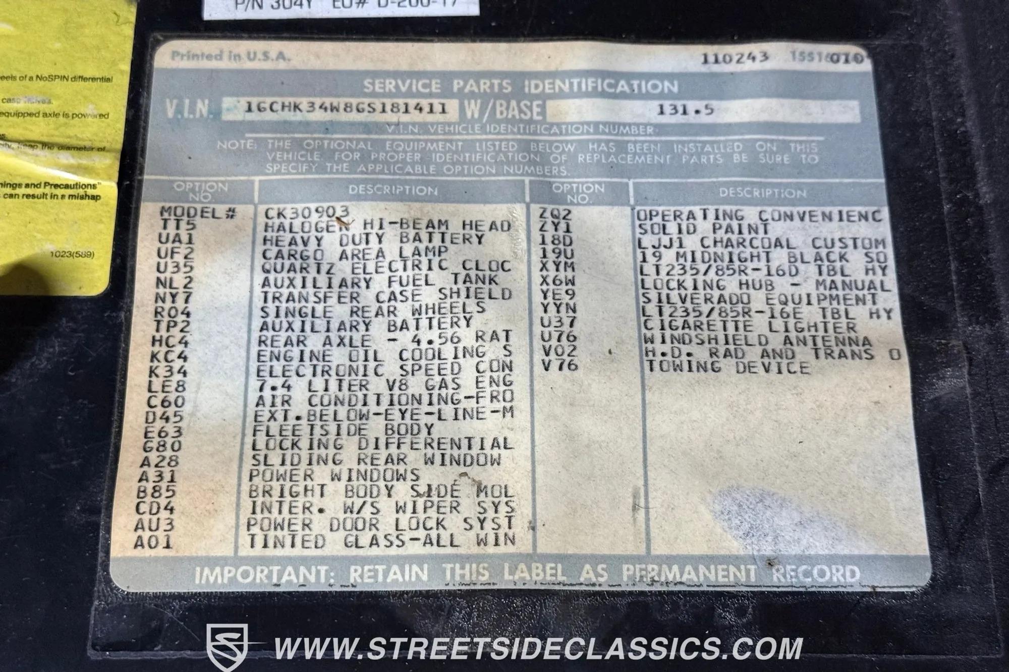 1986 Chevrolet K30 Silverado 4×4 Pickup