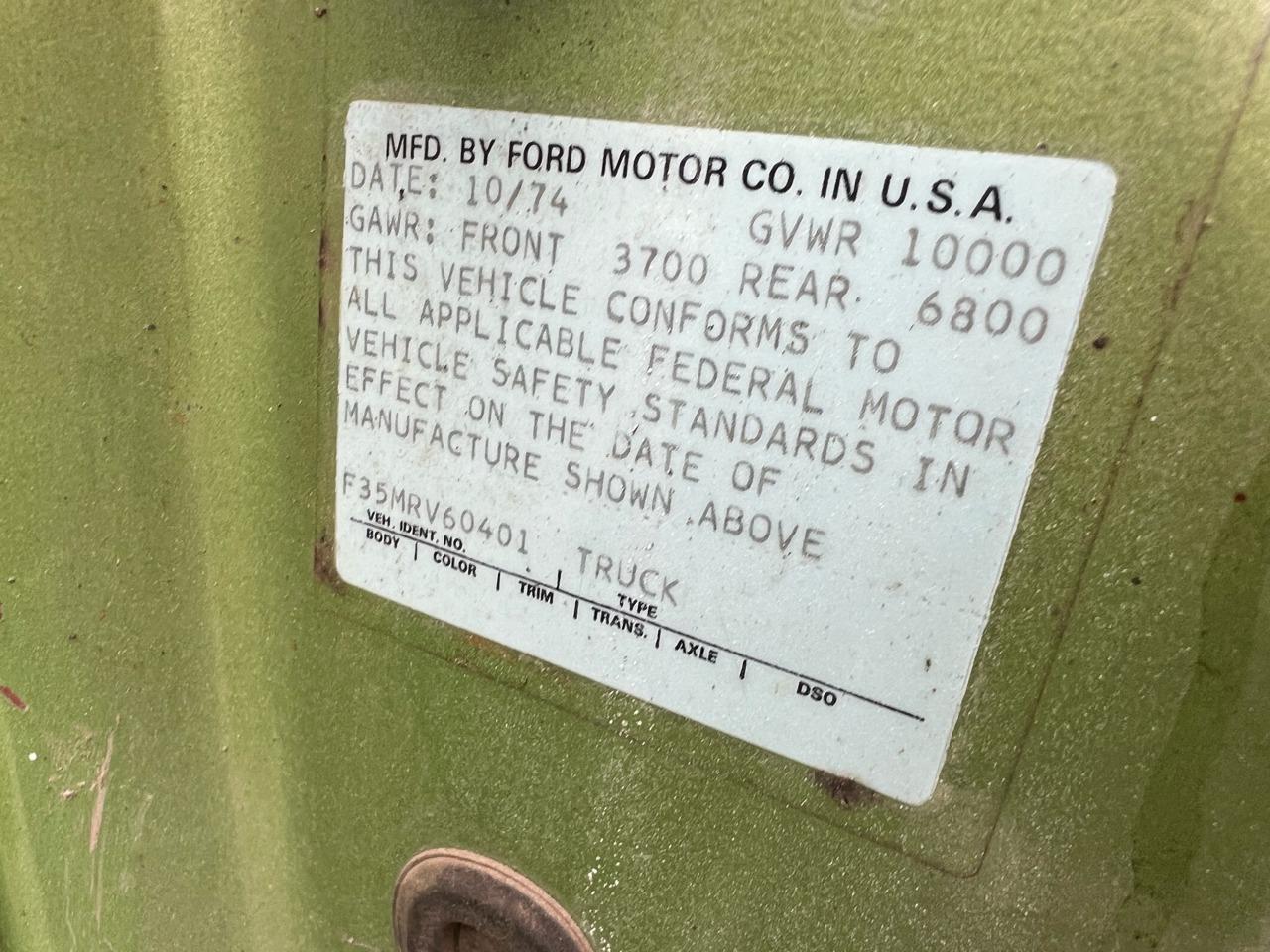 1975 Ford F-350 Ranger Camper Special