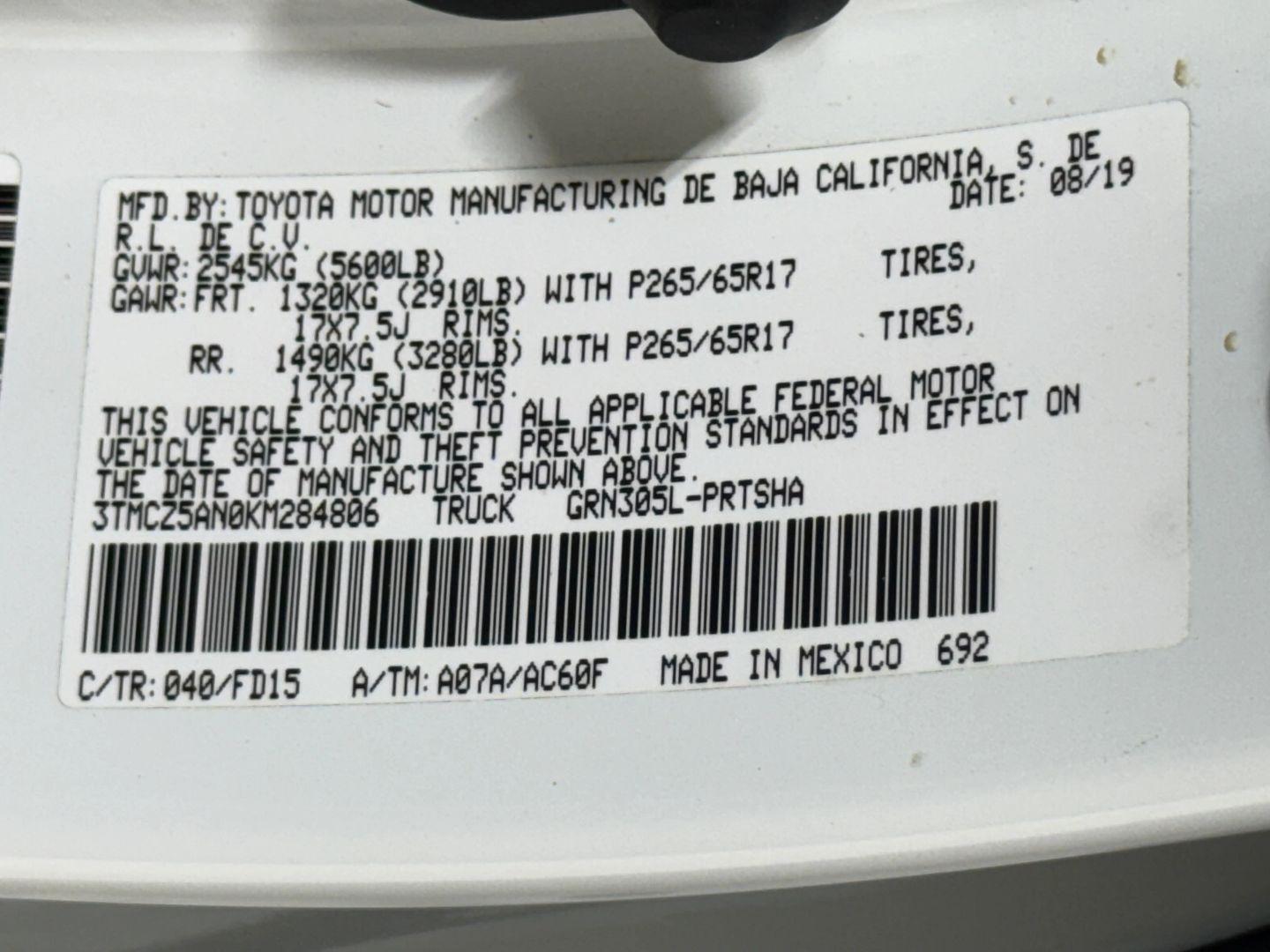 2019 Toyota Tacoma TRD Sport