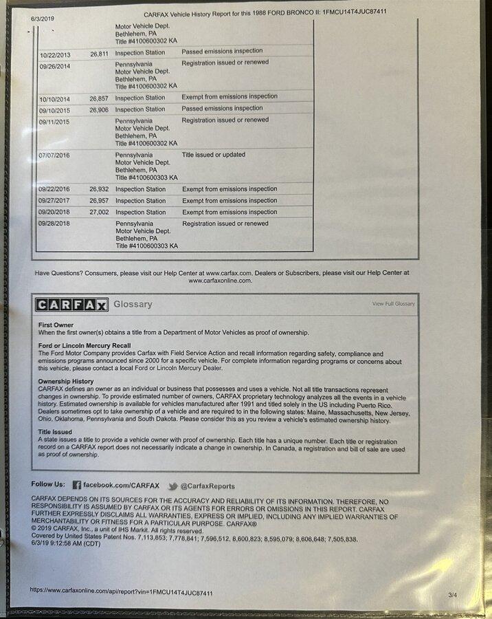 29k-Mile 1988 Ford Bronco II XLT 4×4