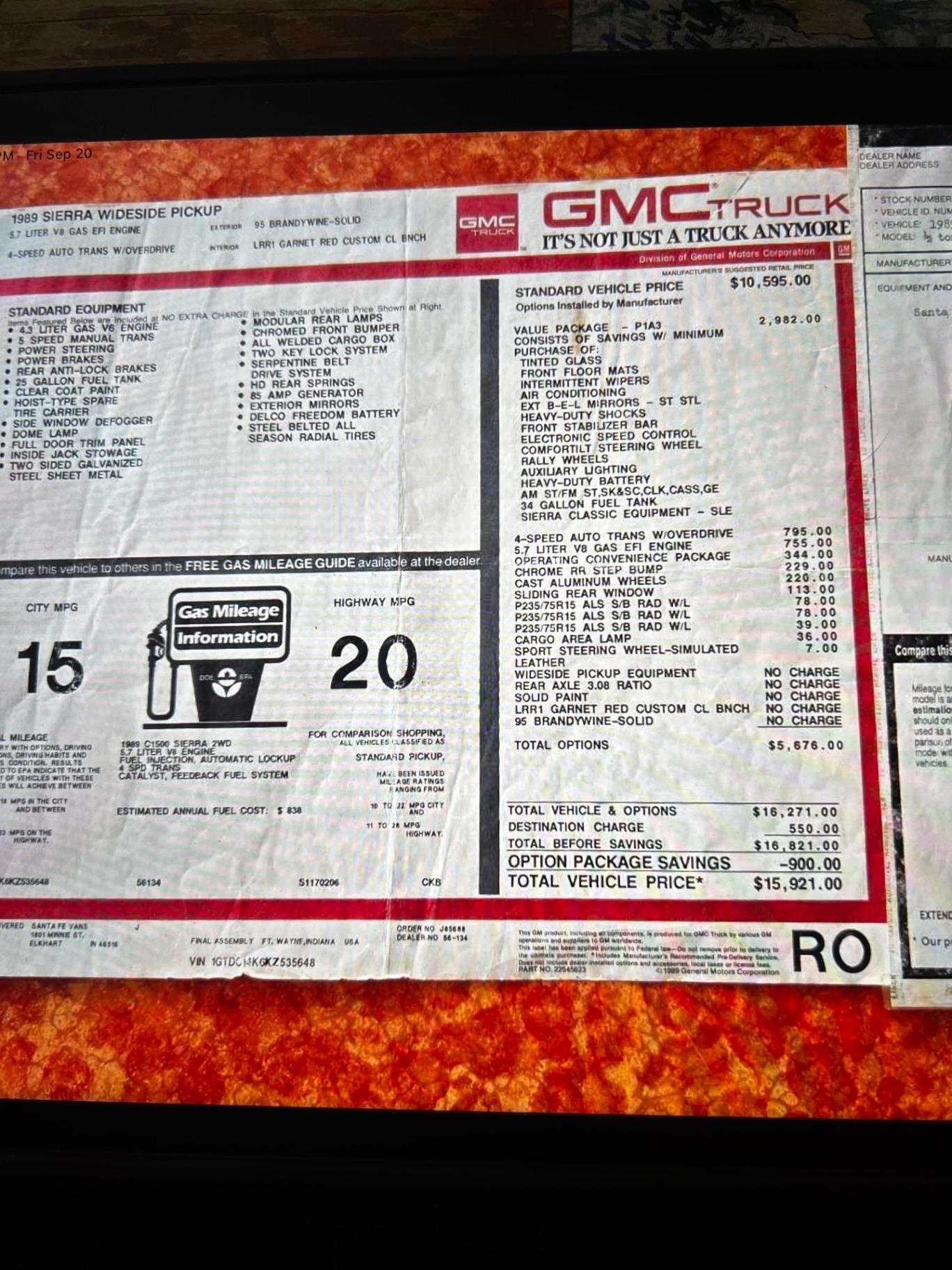 1989 GMC C1500 Sierra Santa Fe Edition