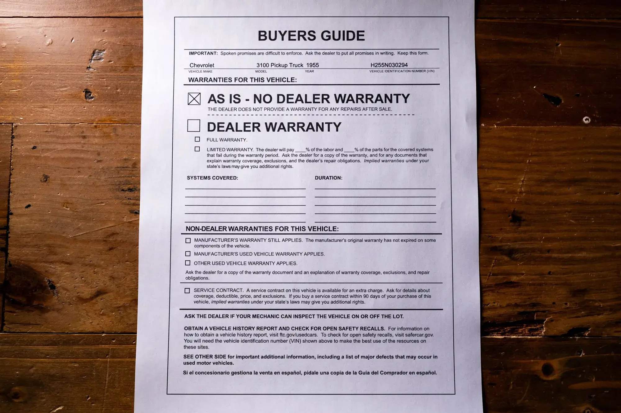 1955 Chevrolet 3100 Pickup Truck