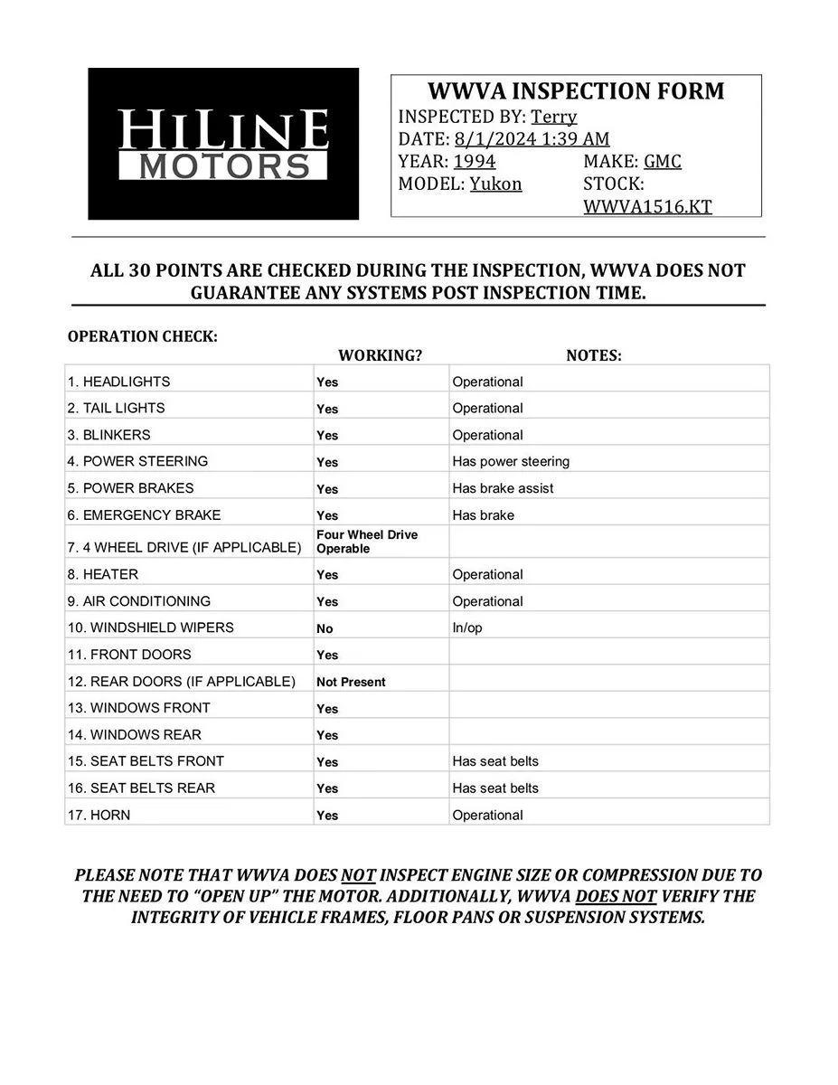 1994 GMC K1500 Yukon Custom