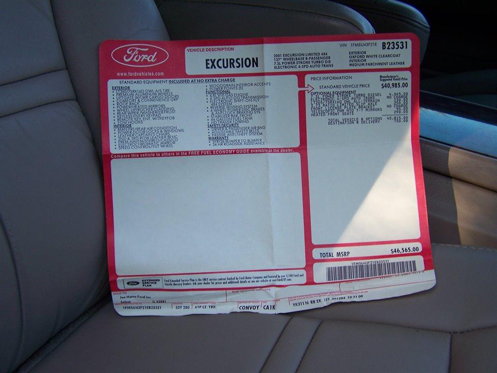 2001 Ford Excursion Limited