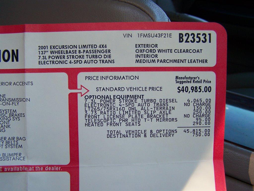 2001 Ford Excursion Limited