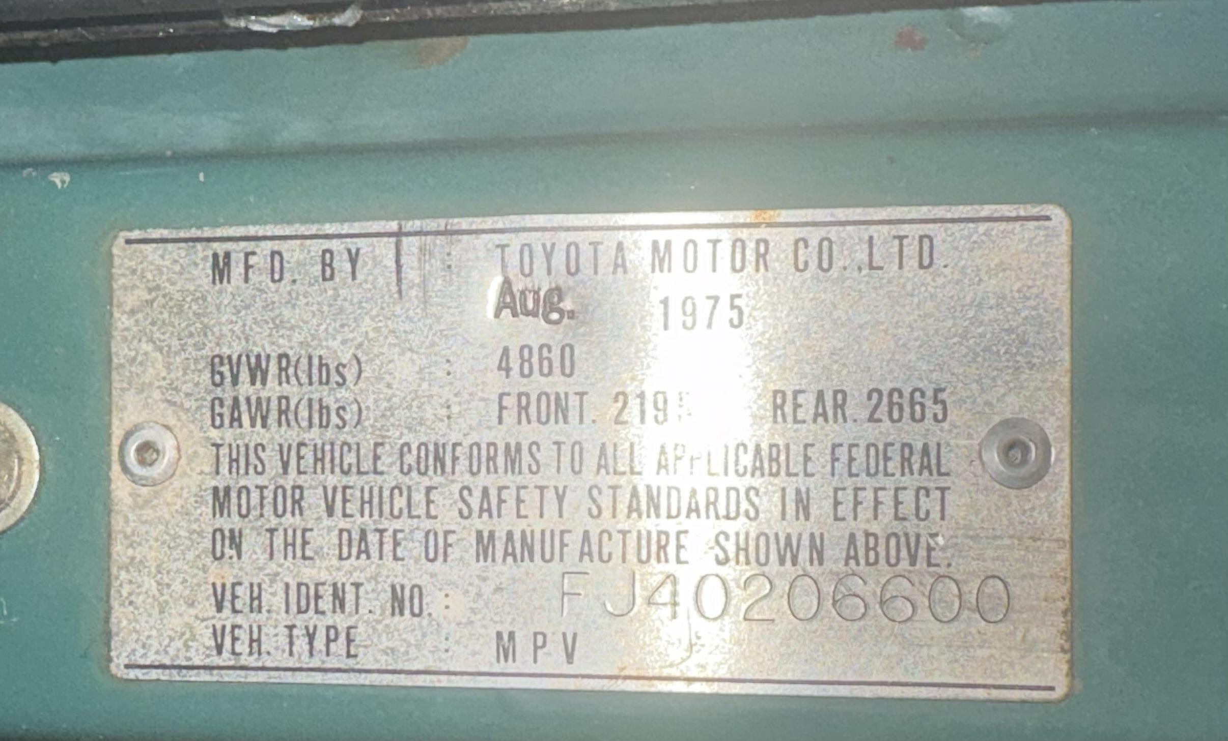 1975 Toyota Land Cruiser FJ40