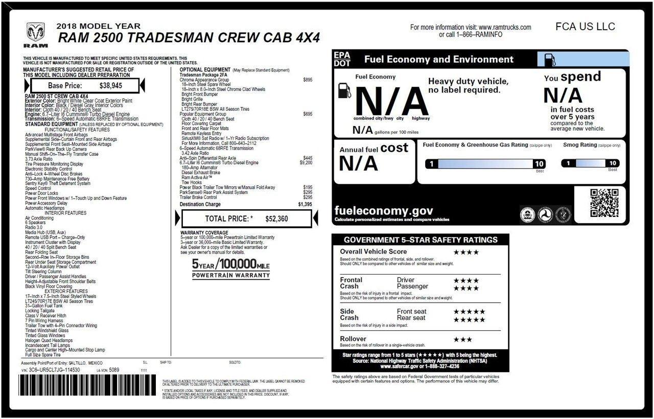2018 RAM 2500