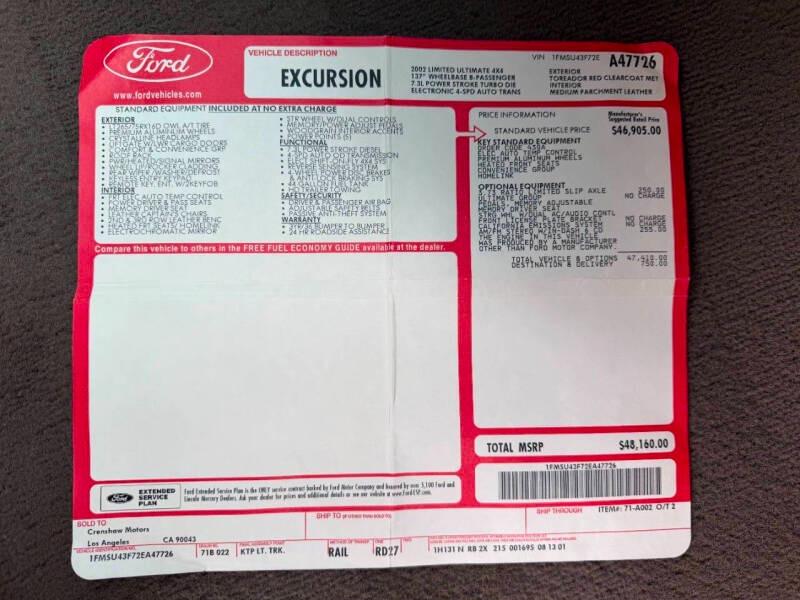 2002 Ford Excursion Limited