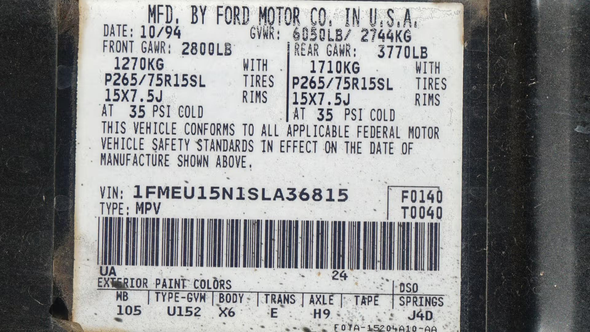 40k-Mile 1995 Ford Bronco XLT