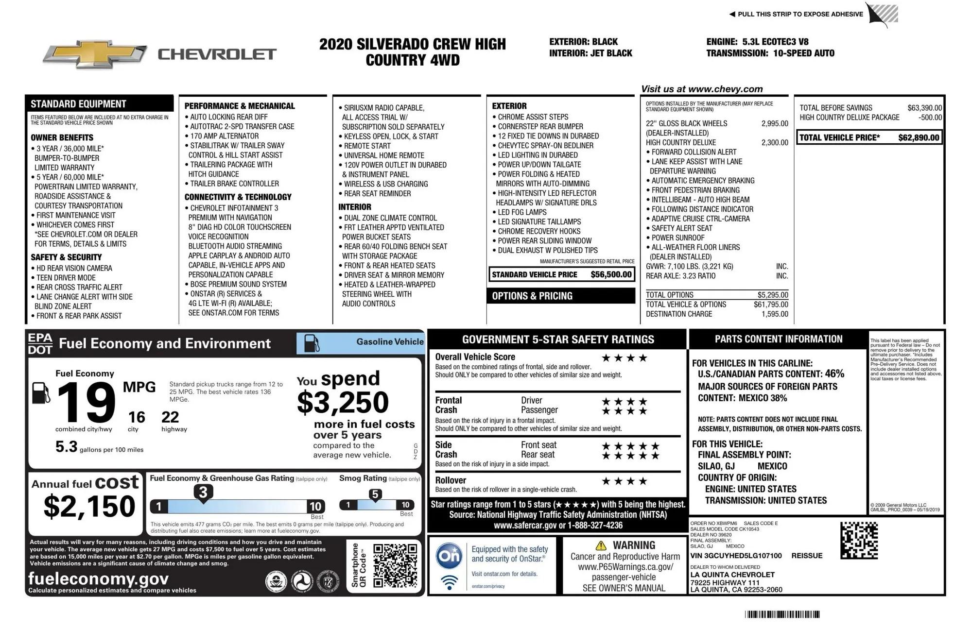 2020 Chevrolet Silverado 1500 High Country
