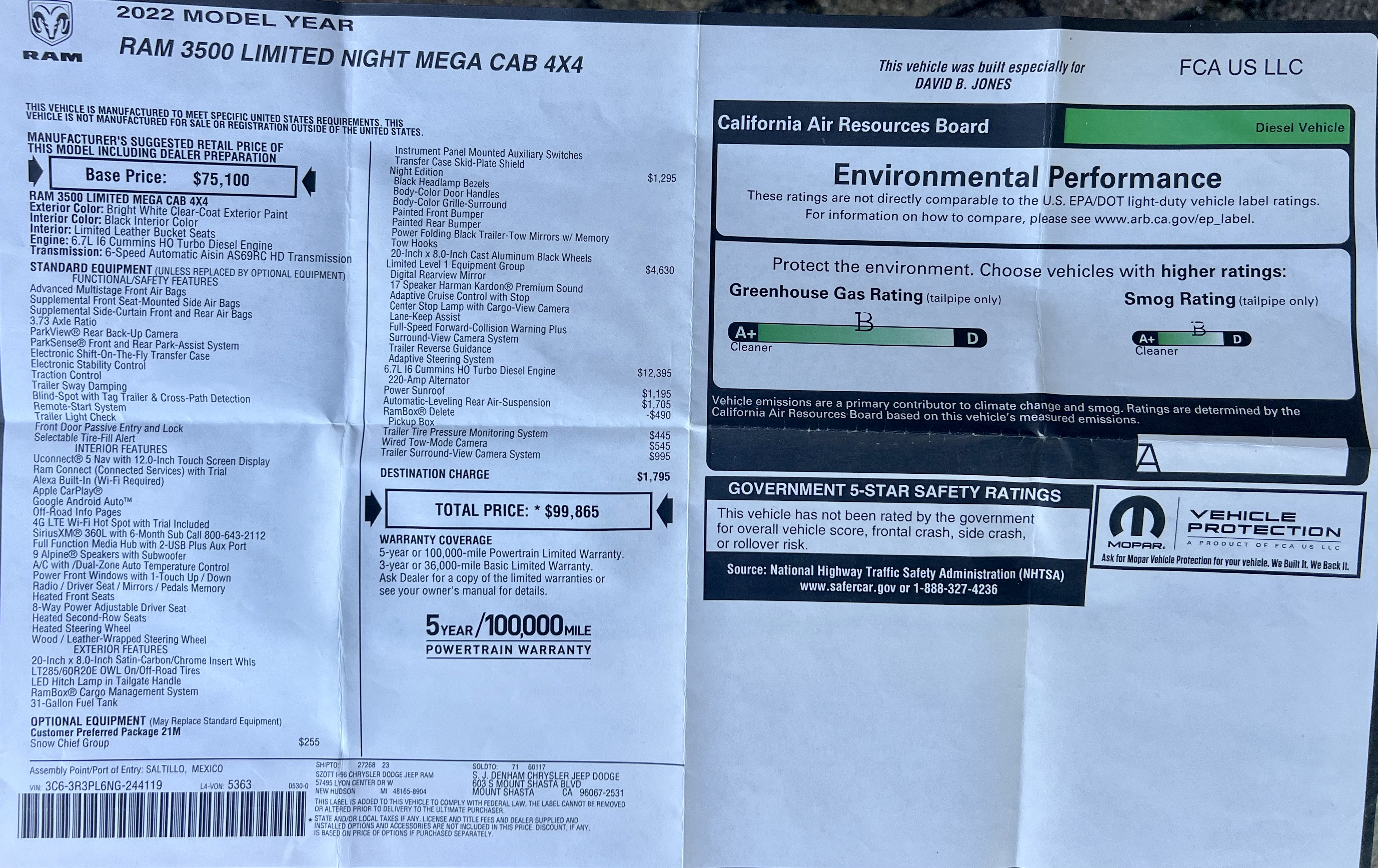 Modified 2022 RAM 3500 AEV Prospector XL