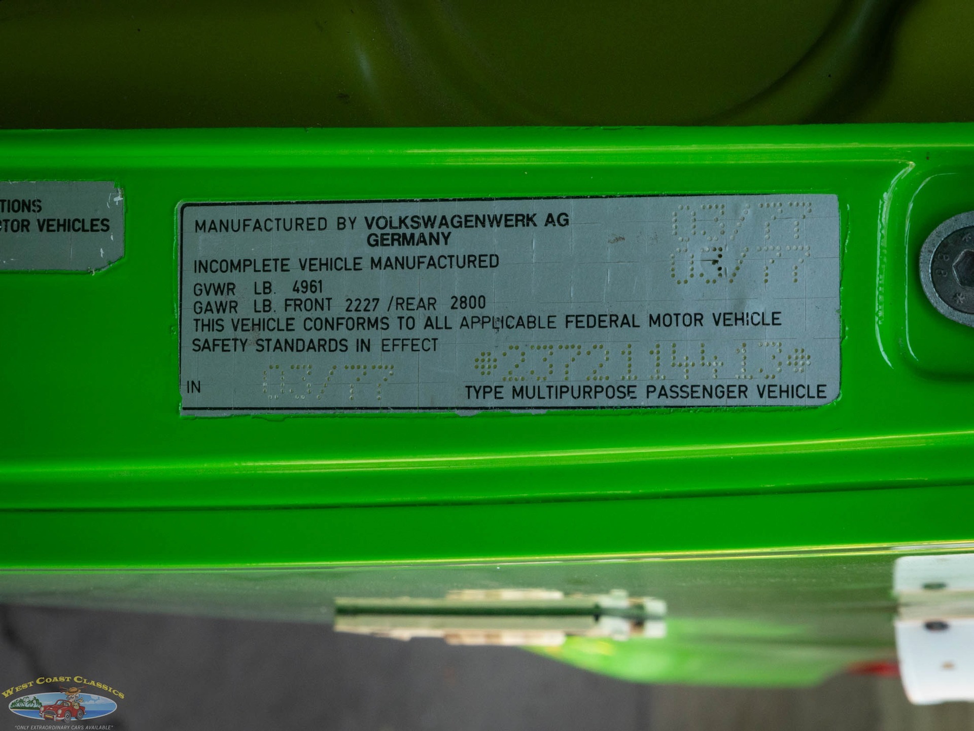 1977 Volkswagen Vanagon Westfalia