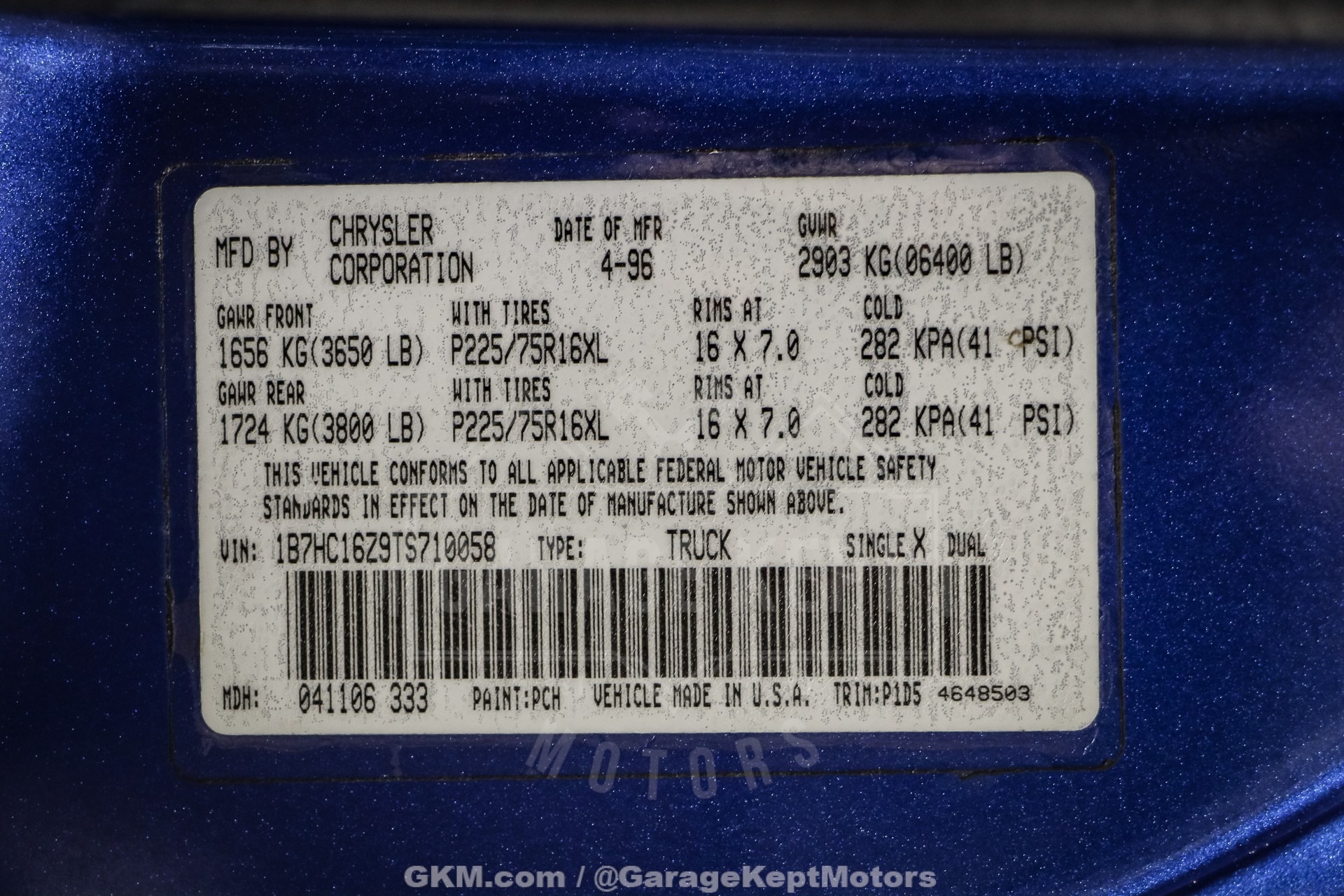 1996 Dodge Ram 1500 Indy 500 Special Edition