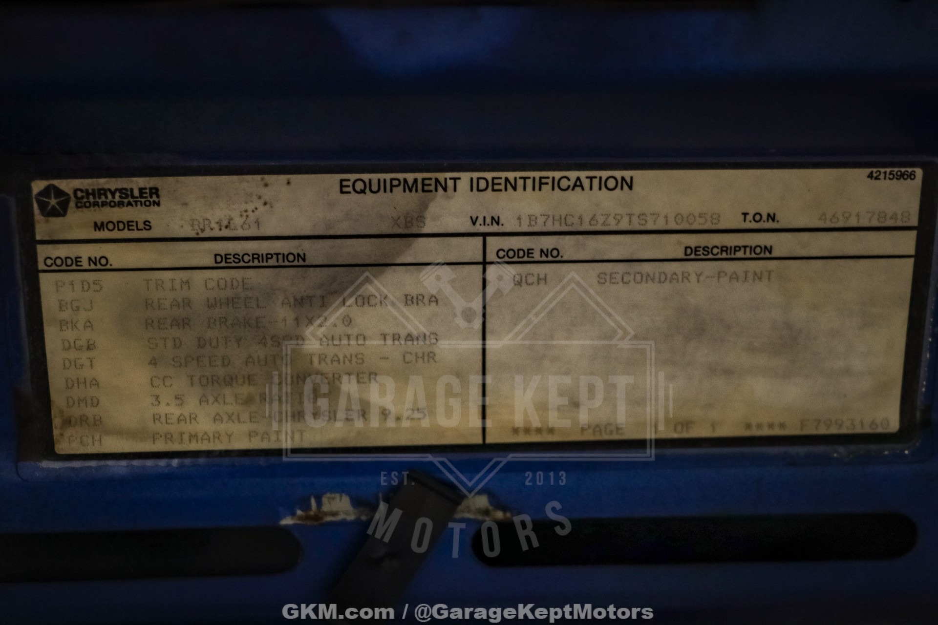 1996 Dodge Ram 1500 Indy 500 Special Edition