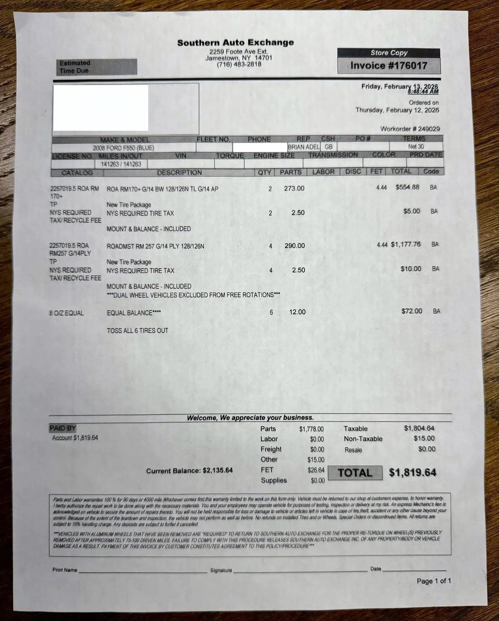 2003 Ford F-550 Fontaine Classic Traveler