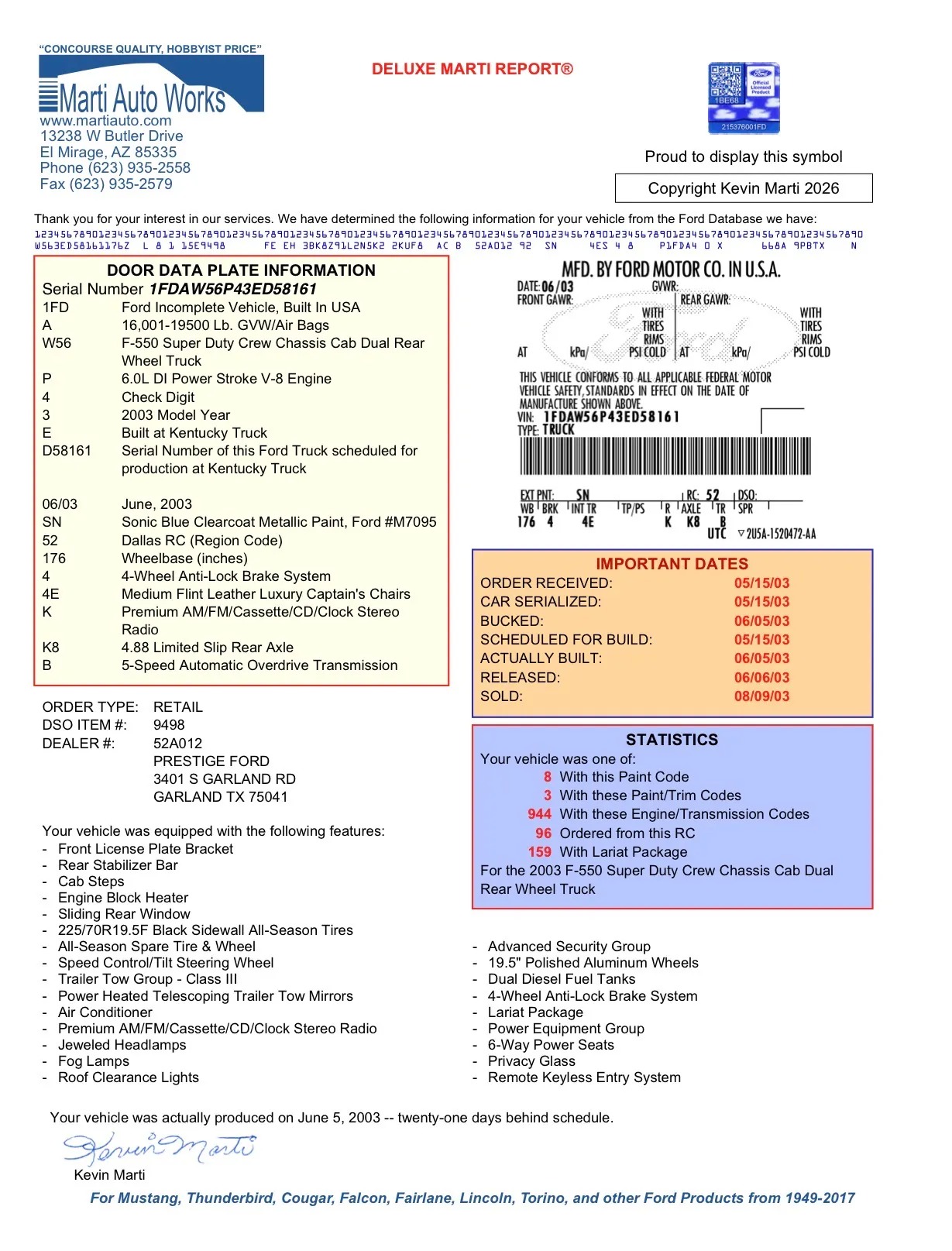2003 Ford F-550 Fontaine Classic Traveler
