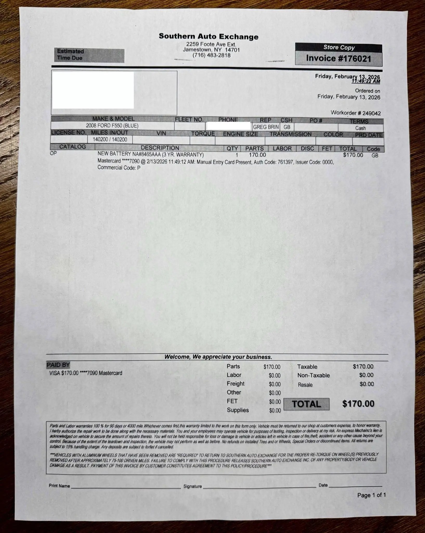 2003 Ford F-550 Fontaine Classic Traveler