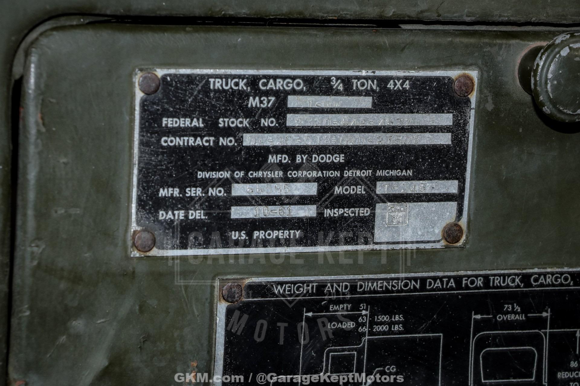 1961 Dodge Power Wagon Army Truck