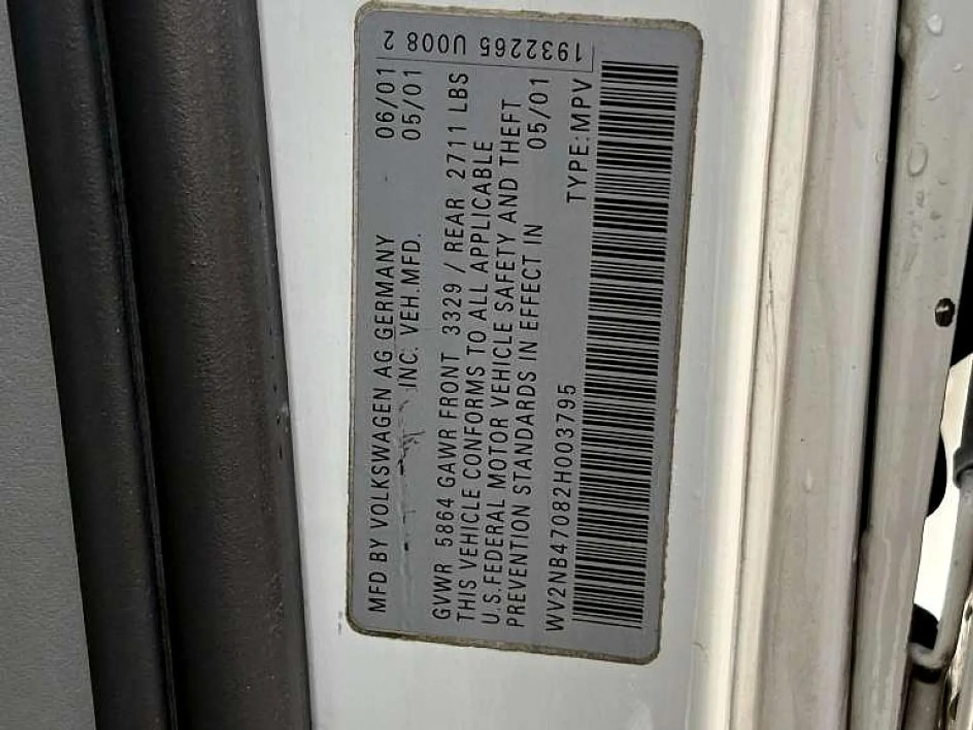 2002 Volkswagen EuroVan Weekender