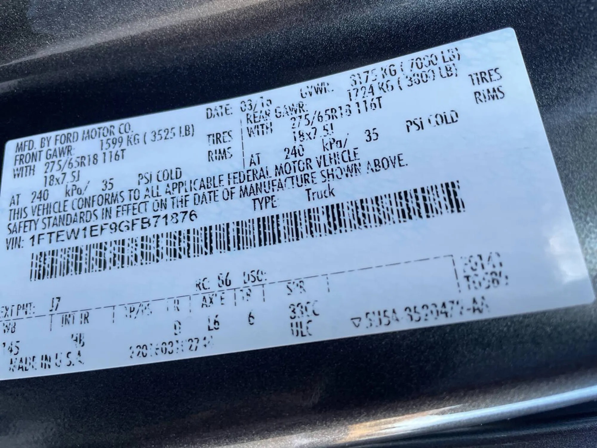 2016 Ford F-150 Lariat