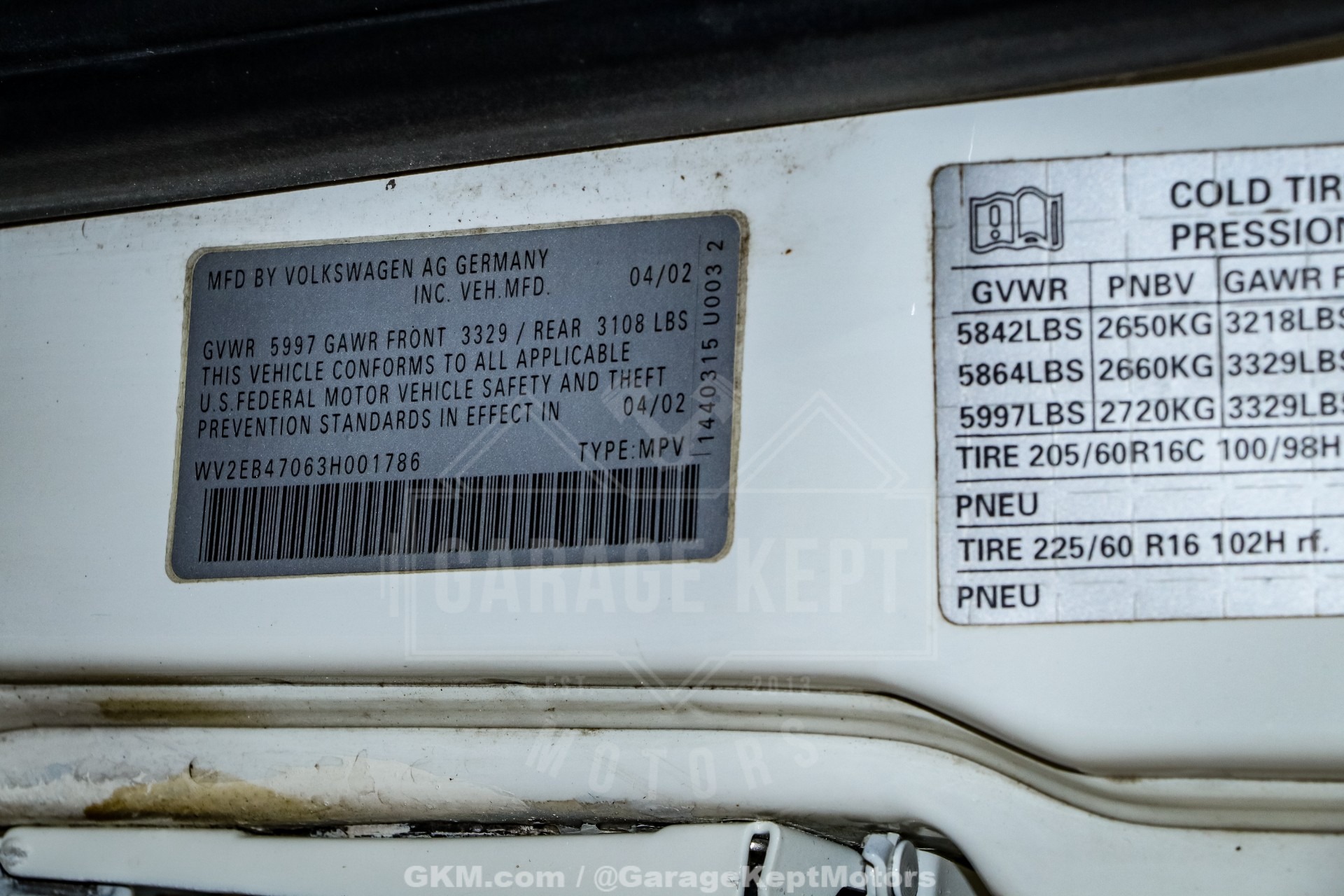 2003 Volkswagen EuroVan MV