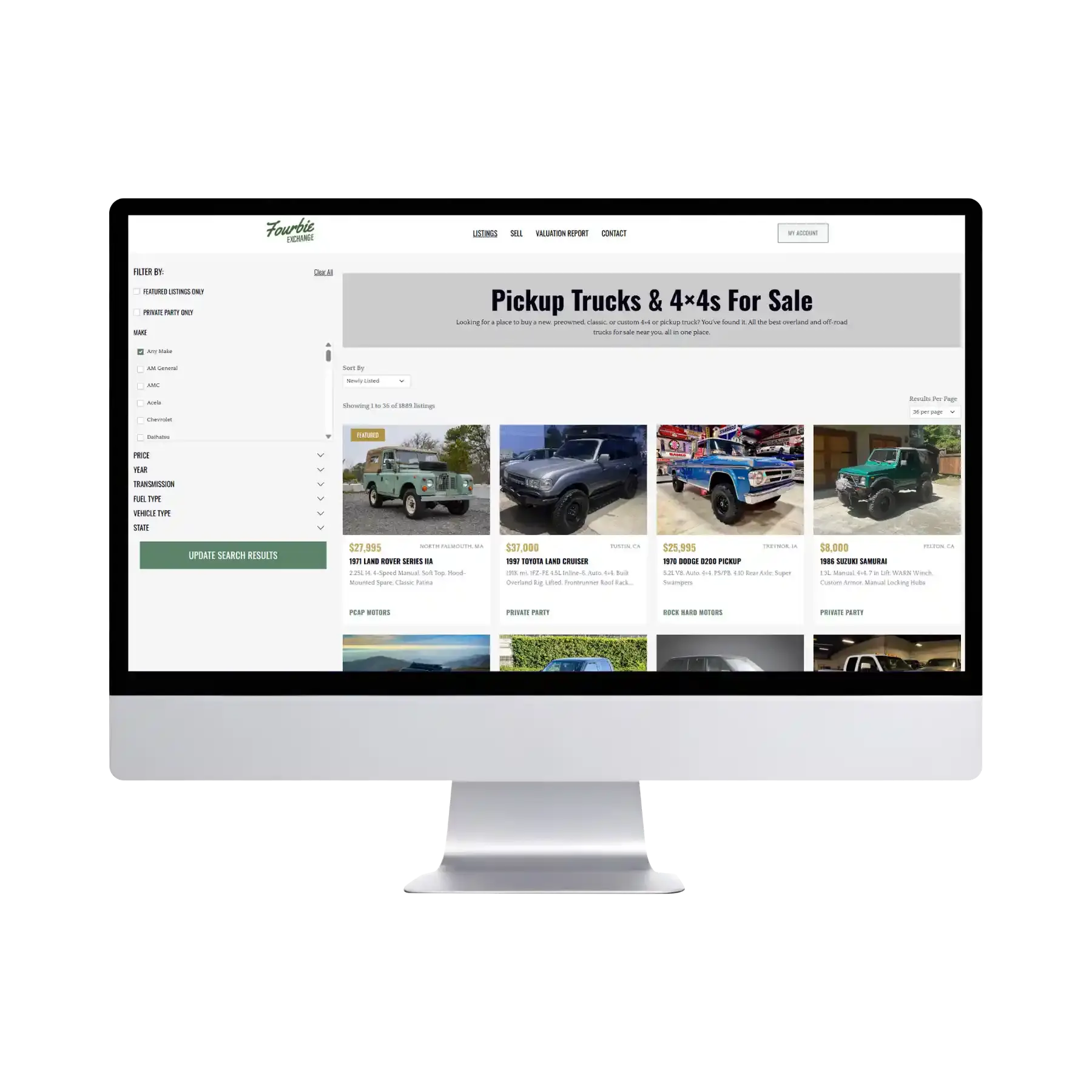 Fourbie Exchange marketplace — sell your Jeep online