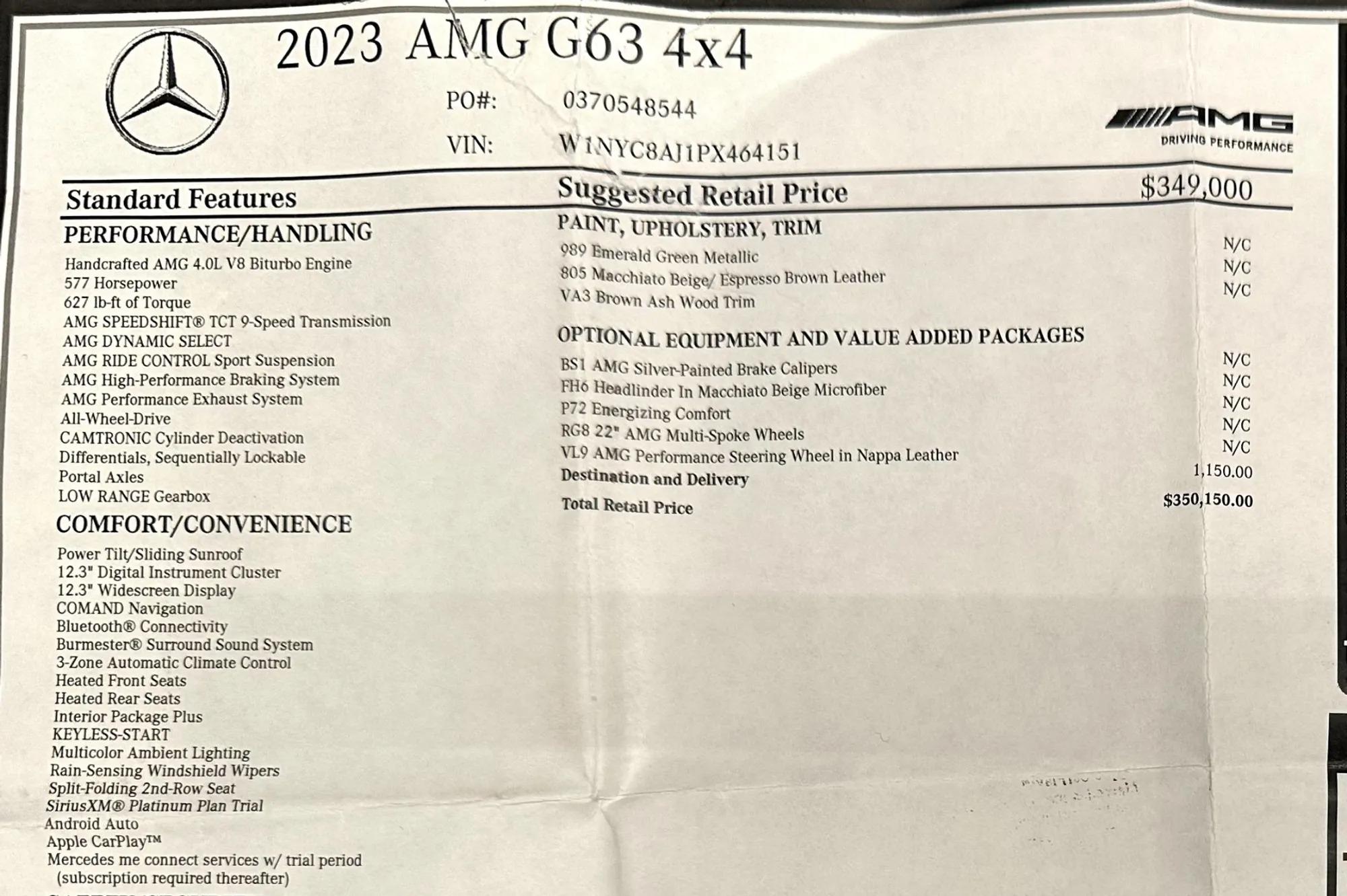 2023 Mercedes-Benz G 63 AMG 4×4²
