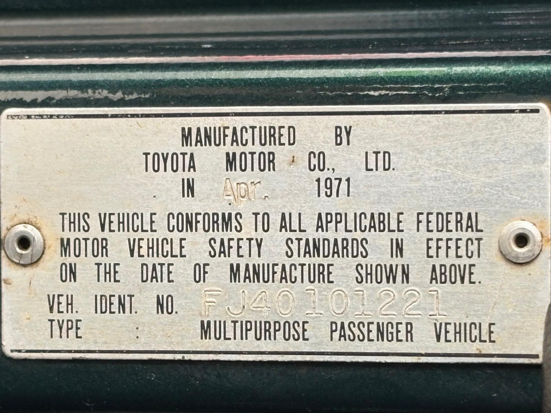 1971 Toyota Land Cruiser FJ40