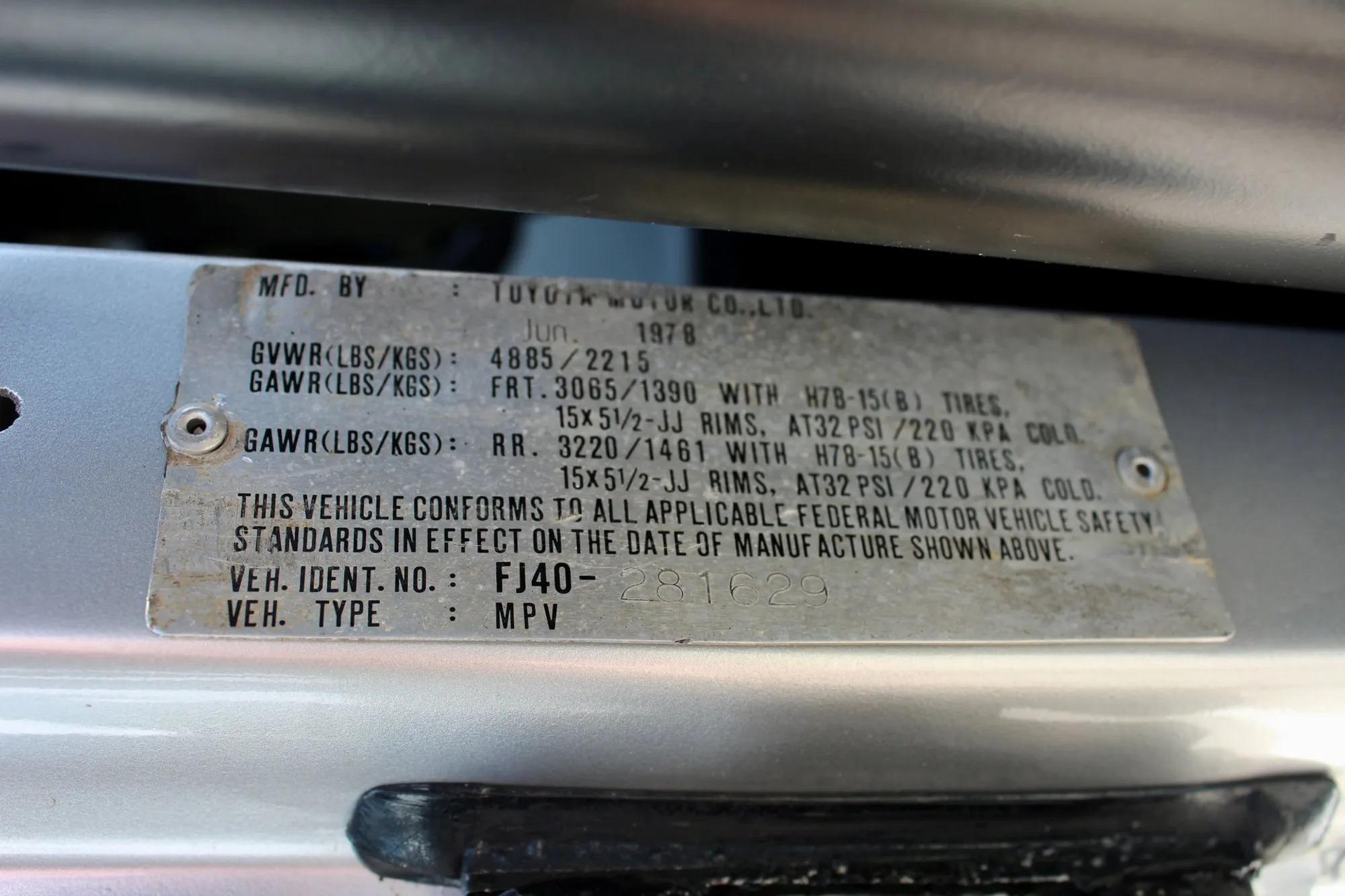 1978 Toyota Land Cruiser FJ40
