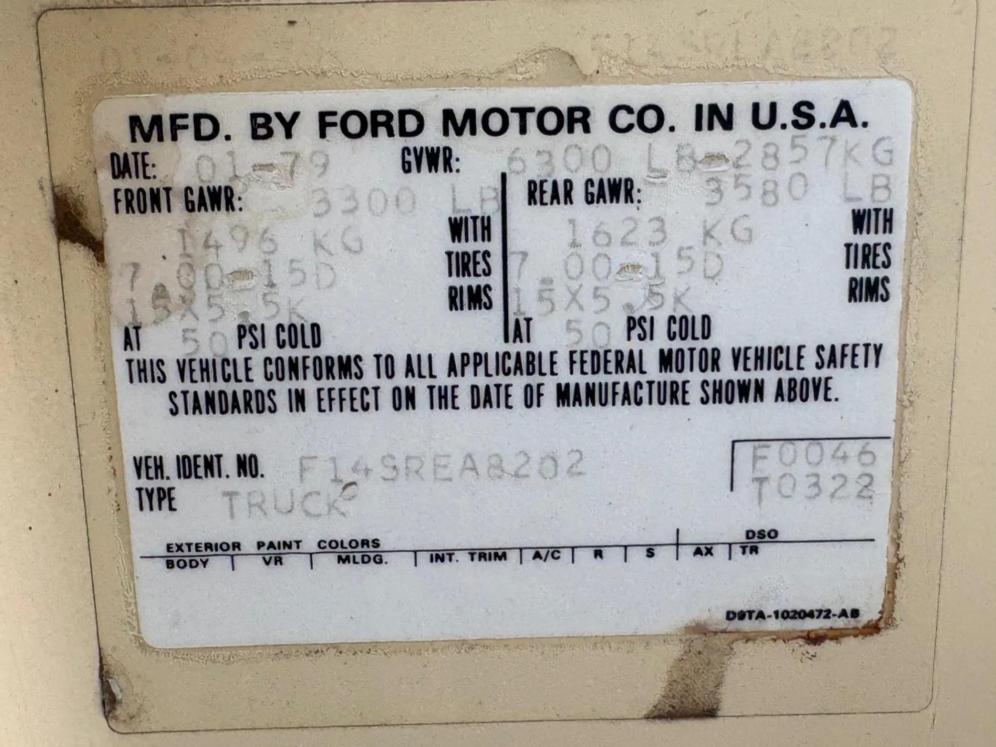 1979 Ford F150 Ranger XLT