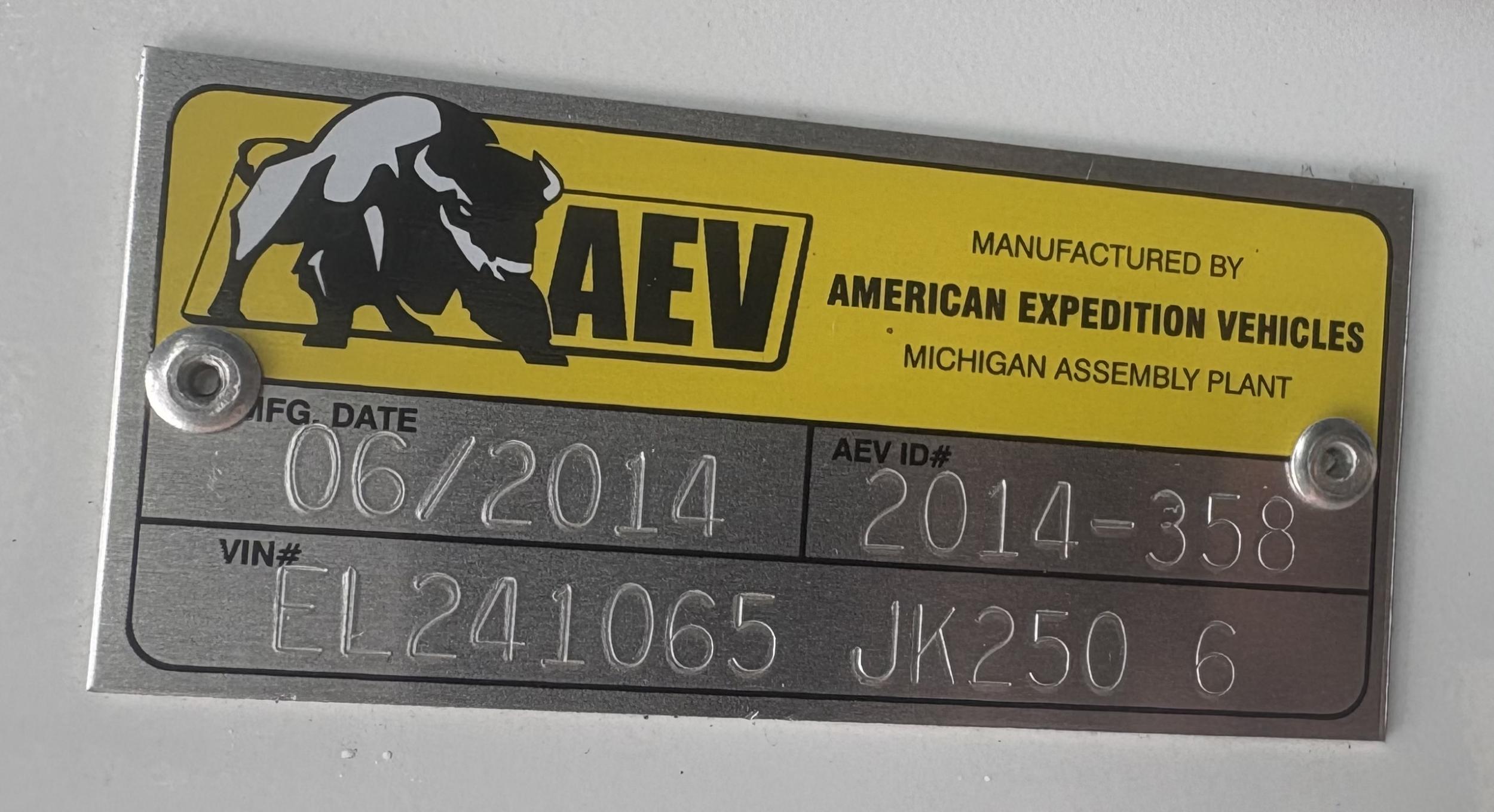 2014 Jeep Wrangler AEV JK250 Unlimited Rubicon