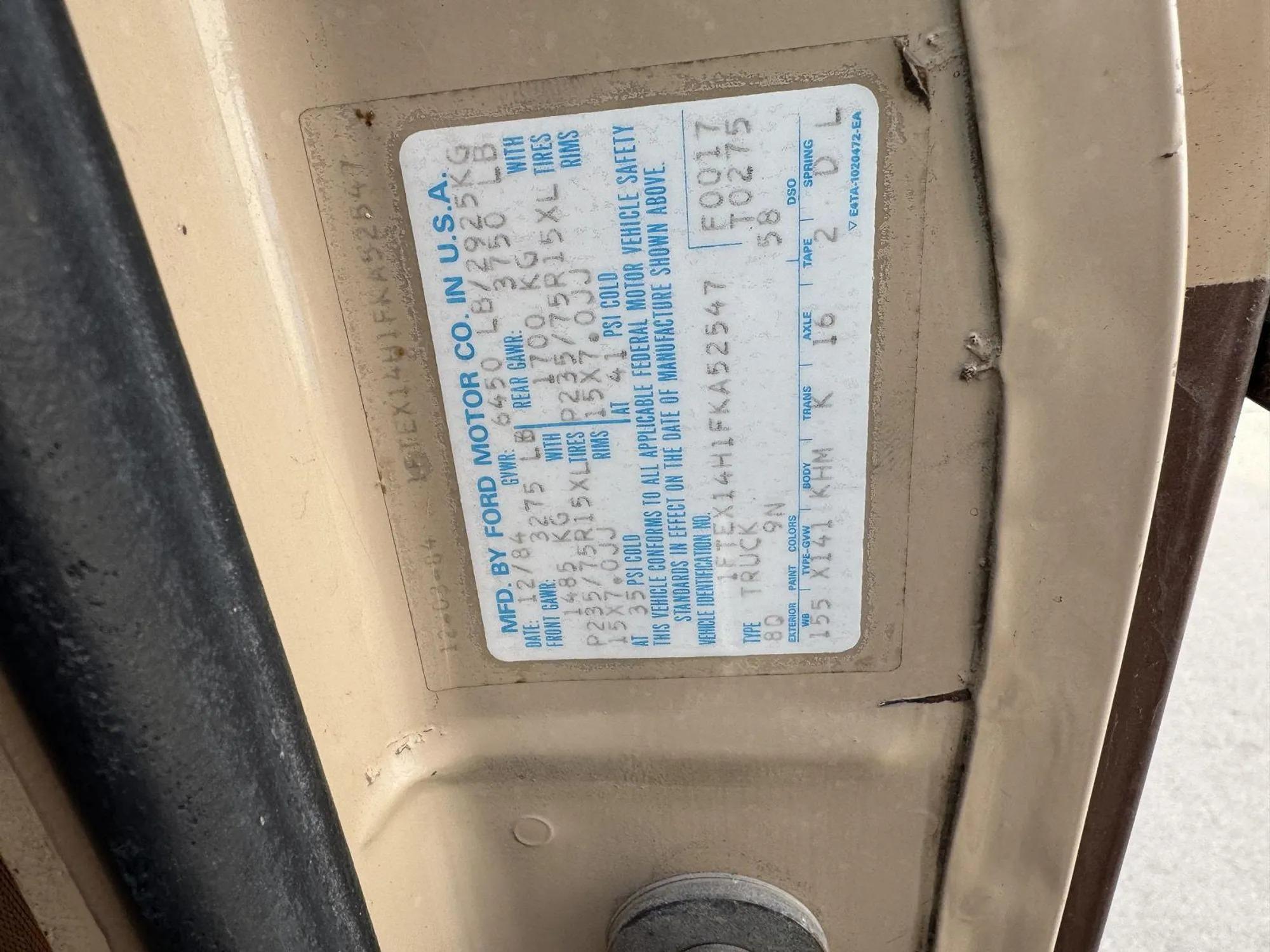 1985 Ford F-150 XLT Lariat 4×4