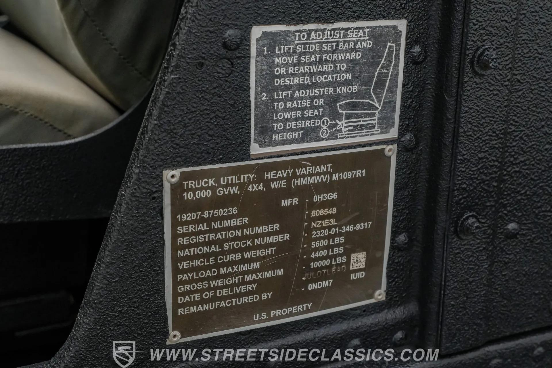 2007 AM General M1097R1 Humvee Pickup