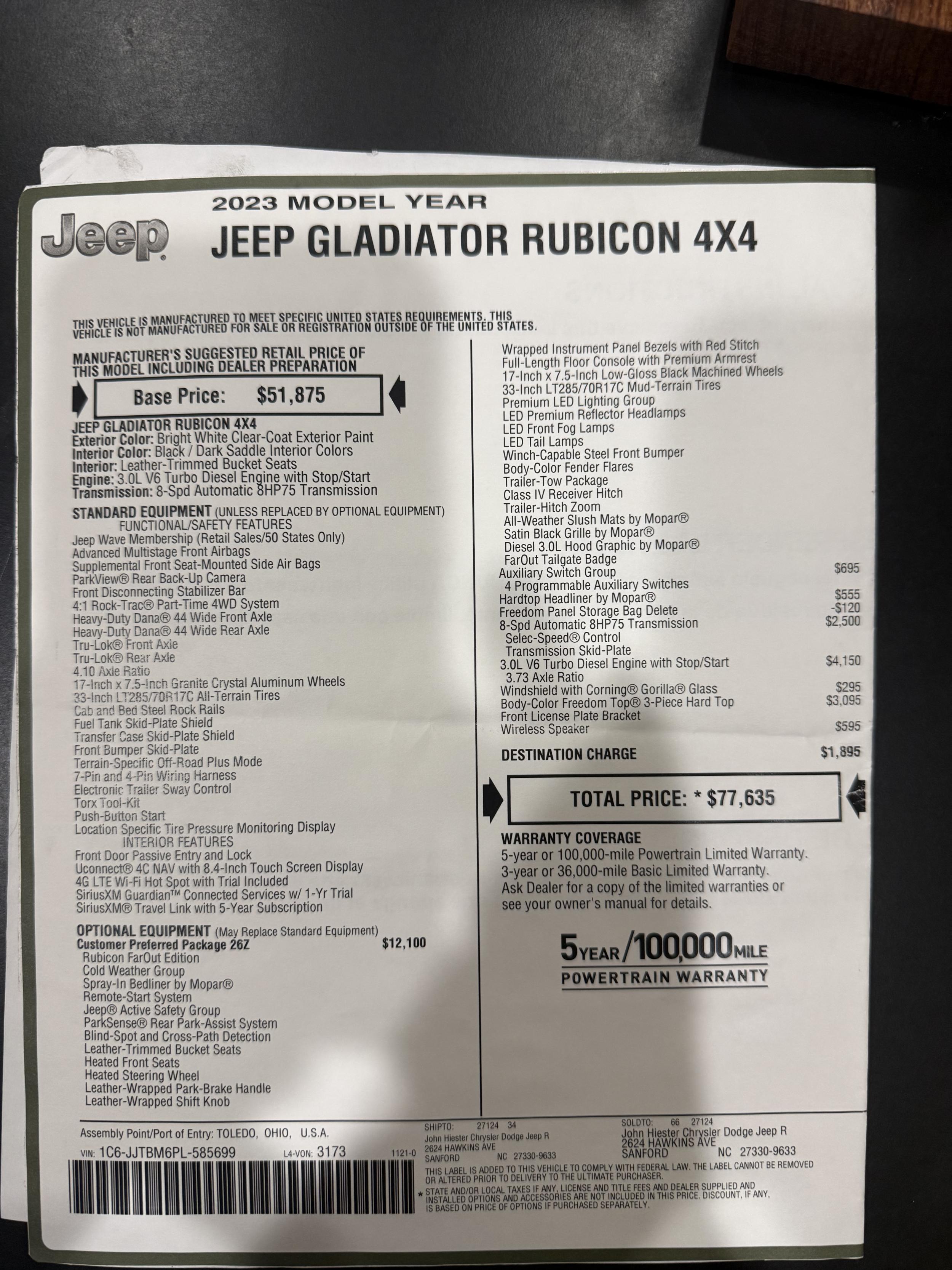 2023 Jeep Gladiator Rubicon FarOut Edition
