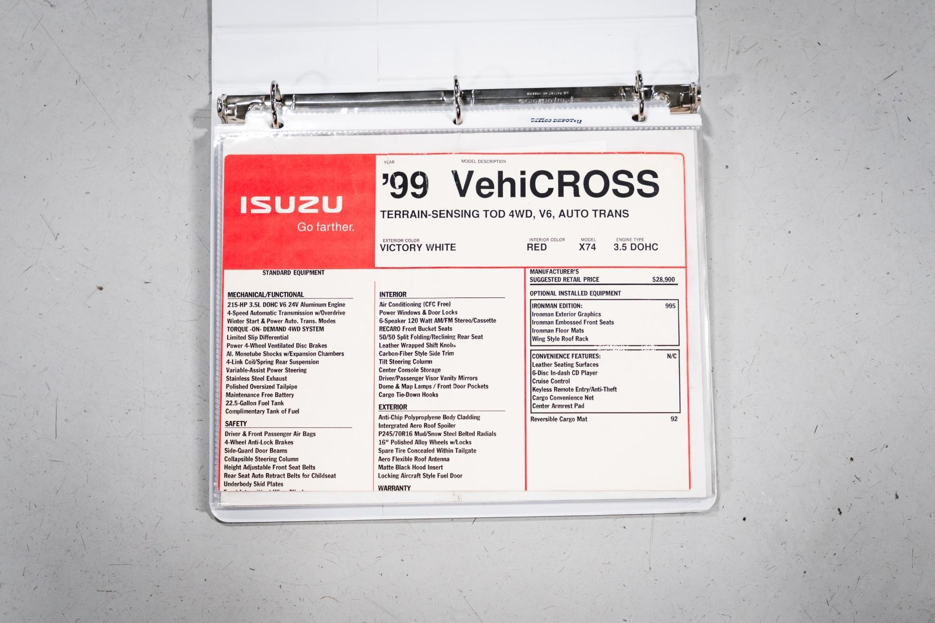 1999 Isuzu VehiCROSS Ironman Edition