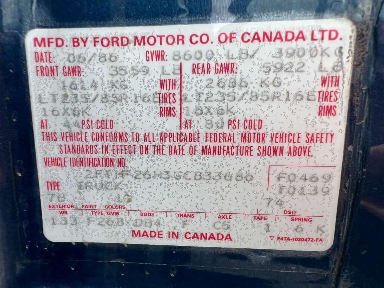 1986 Ford F-250 XL Styleside